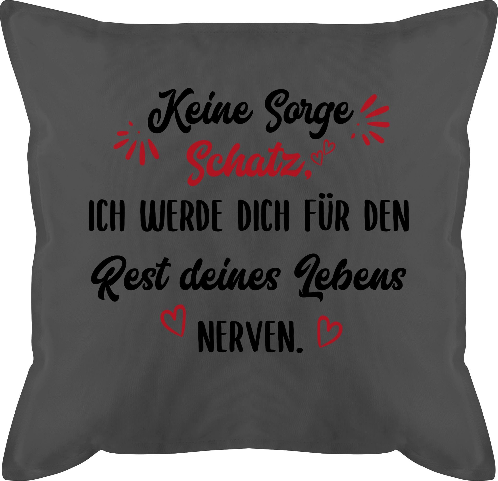 Shirtracer Dekokissen Rest deines Lebens nerven - Jahrestag Geschenk Ihn Ich liebe Dich Vale, Dekokissen Valentinstag Geschenk 1 Grau