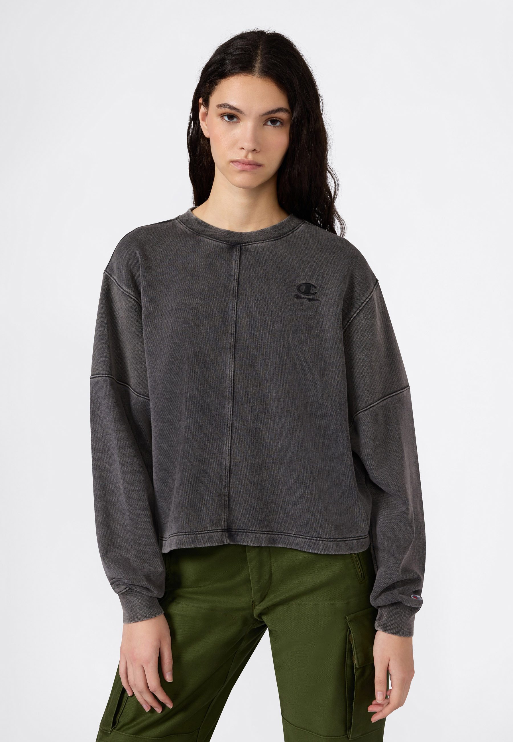 Champion Sweatshirt ICONS WASH loose fit terry crewneck sweatshirt mit Rundhalsausschnitt, aus angerauter Sweatware, normale Länge