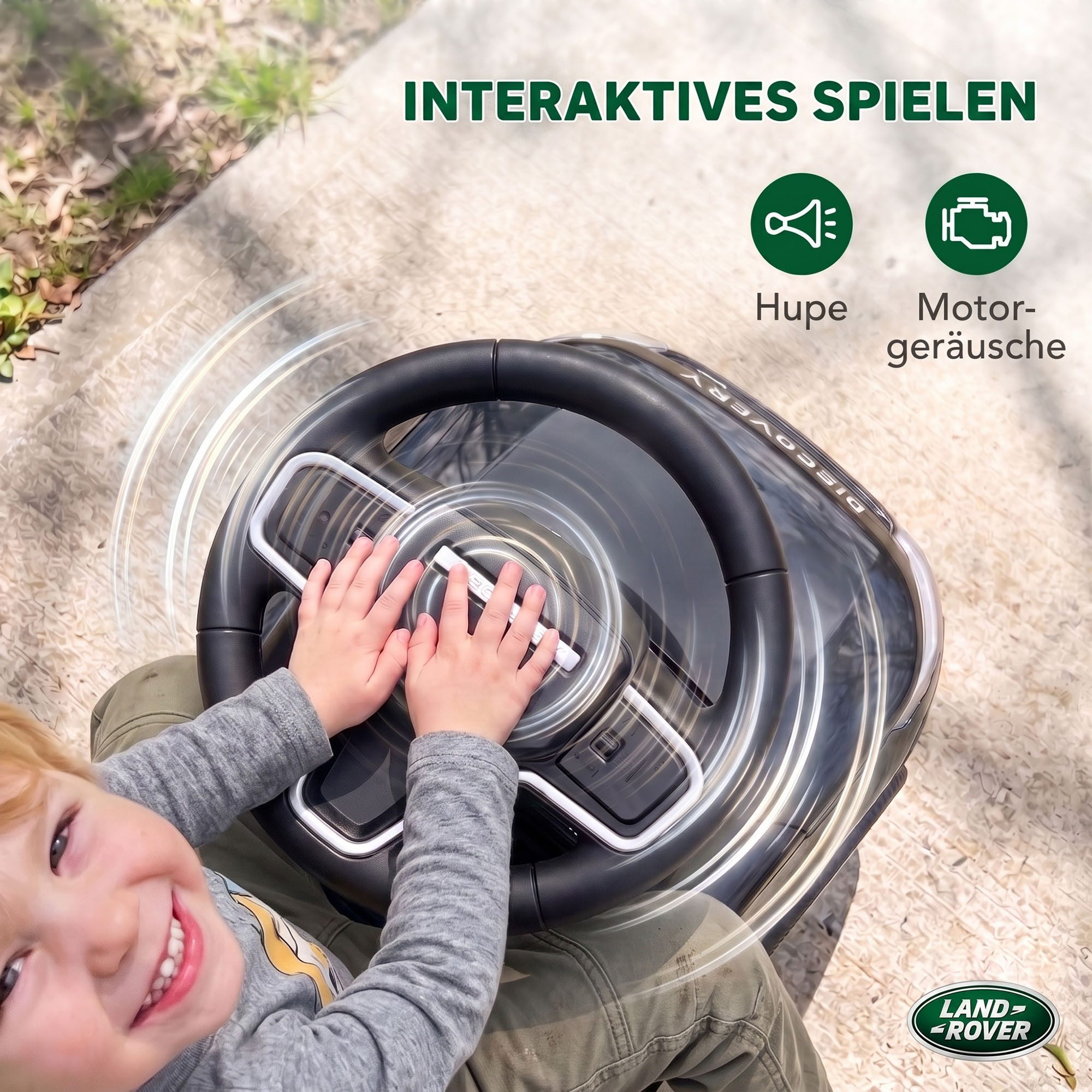 AIYAPLAY Rutscher LAND ROVER DISCOVERY Kinderfahrzeug, (Set, 1-tlg., 1-tlg), für Kinder von 18-36 Monaten, Schwarz – Bild 4 von 5