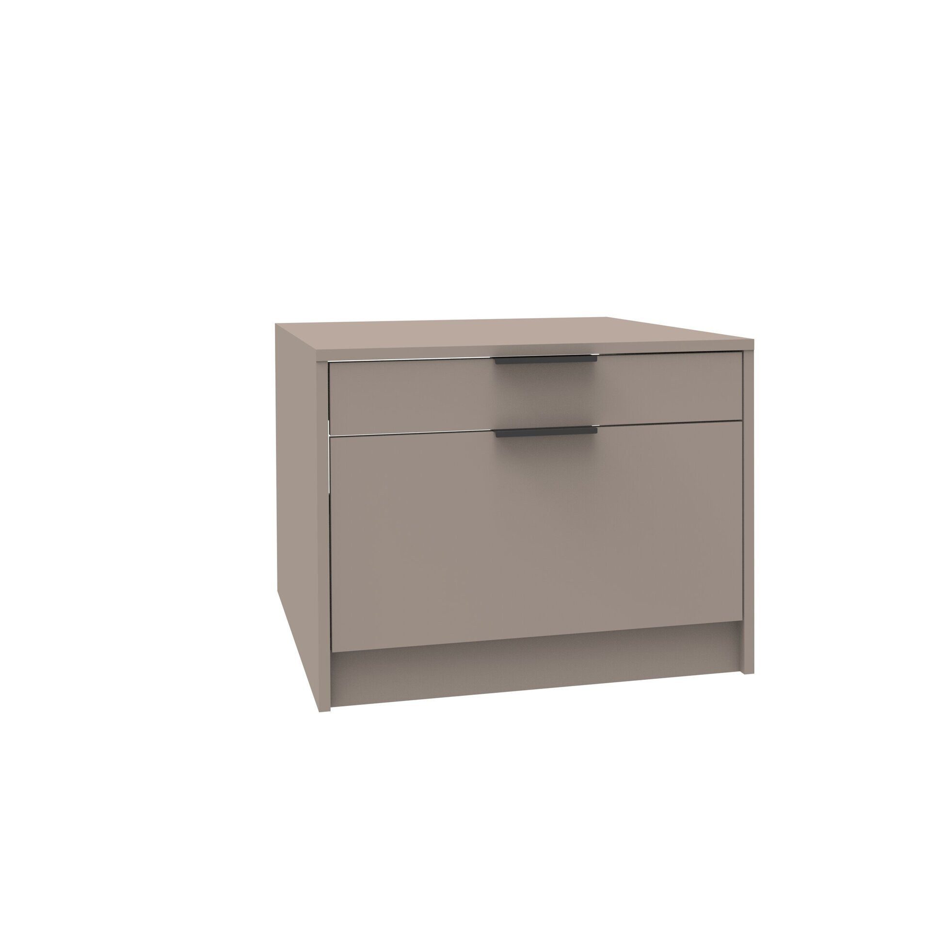 FACKELMANN Waschmaschinenunterschrank Unterbau-Schrank, Wäschekorb-Auszug, Kaschmir-Finish