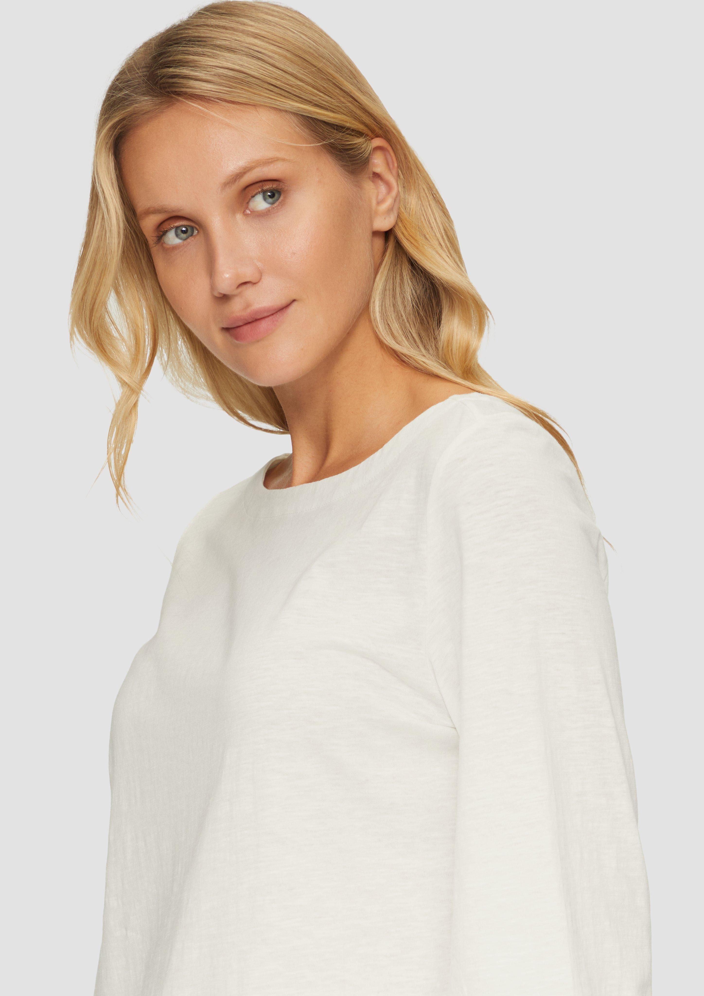 s.Oliver 3/4-Arm-Shirt Baumwollshirt mit U-Boot-Ausschnitt günstig online kaufen