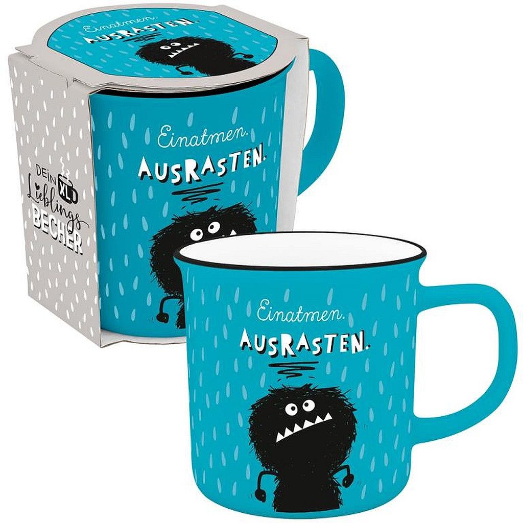 Sheepworld Tasse XL Tasse Becher Tee Kaffeetasse 0,55cl Geschenk Sheepworld EINATMEN, Porzellan