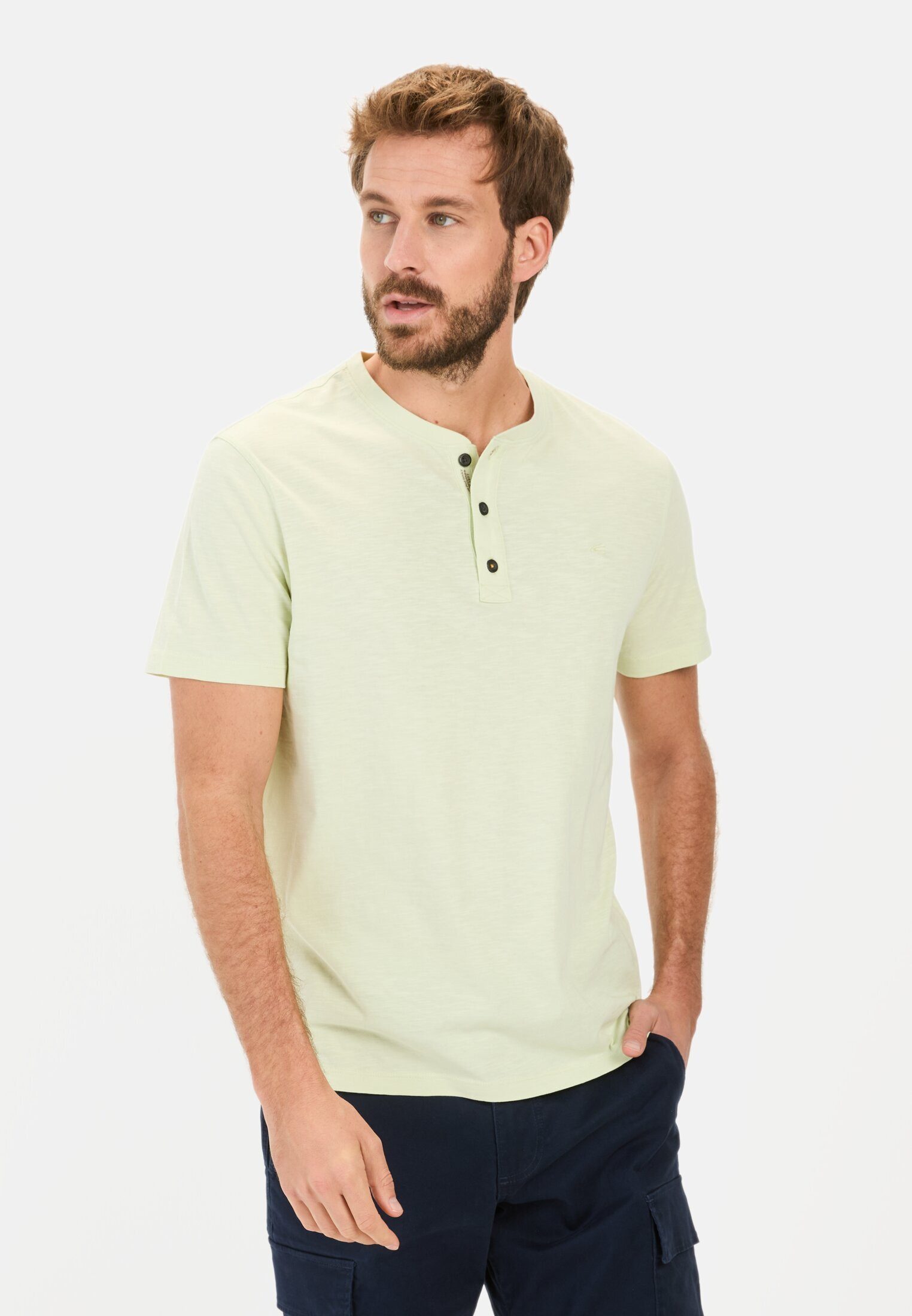 camel active Henleyshirt aus Organic Cotton Kurzarm Henley günstig online kaufen