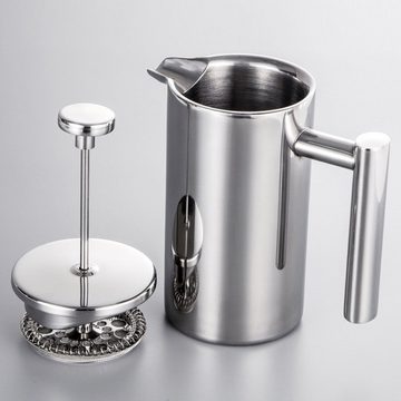 Tidyard French Press Kanne Edelstahl doppelwandig isolierte Kaffeemaschine Topf, 0.35l Kaffeekanne