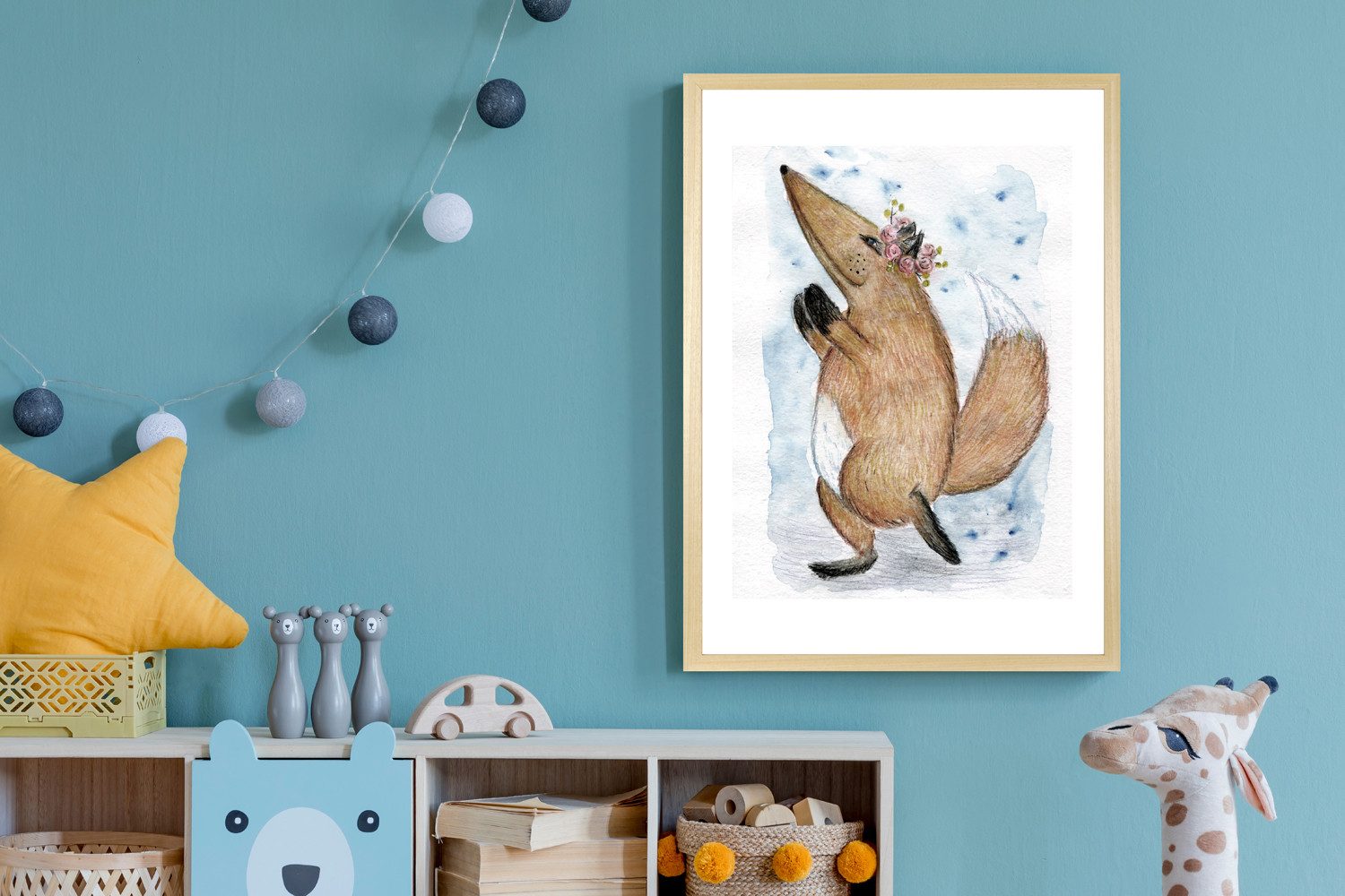 Bild mit Rahmen Blumenkranz