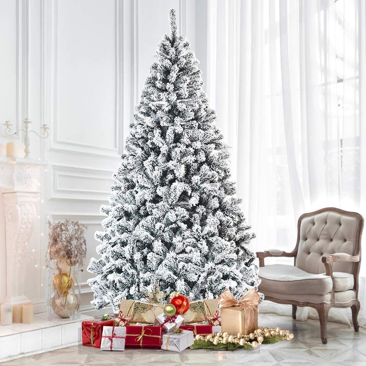 Künstlicher BW02 Metallständer 1100 Christbaum, Spitzen, Tannenbaum, Sinaopus mit cm 100% Weihnachtsbaum mit Schneebaum 180 PVC