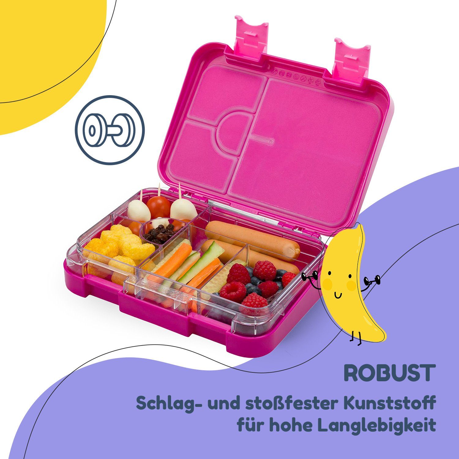 Lunchbox, Frischhaltedose schmatzfatz Klarstein junior Kunststoff Violett