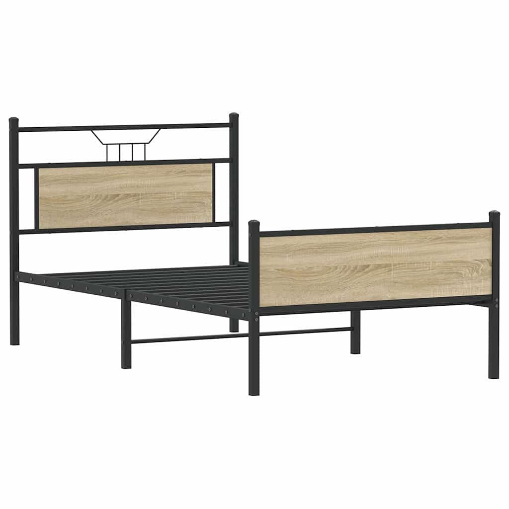 vidaXL Bett Bettgestell ohne Matratze Sonoma-Eiche günstig online kaufen