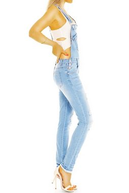 be styled Jeanslatzhose Damen Jeans Latzhose - skinny cut Denim-Overall im Sommerlook - j33p mit Stretch-Anteil, Jeanslatzhose