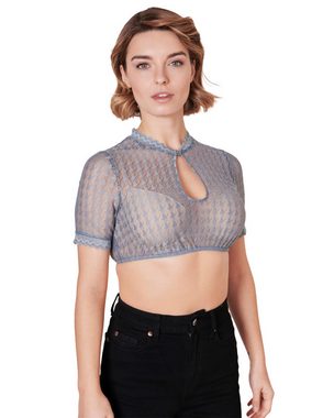 KRÜGER COLLECTION Dirndlbluse Dirndlbluse 'Bernarda' Kurzarm 216367, Hellblau