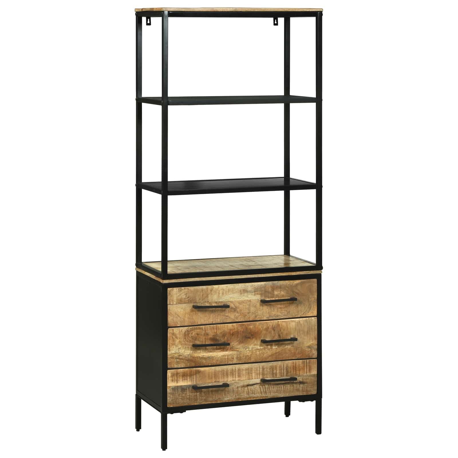 vidaXL Highboard Highboard Braun 70 x 35 x 180 cm Massivholz (1 St)