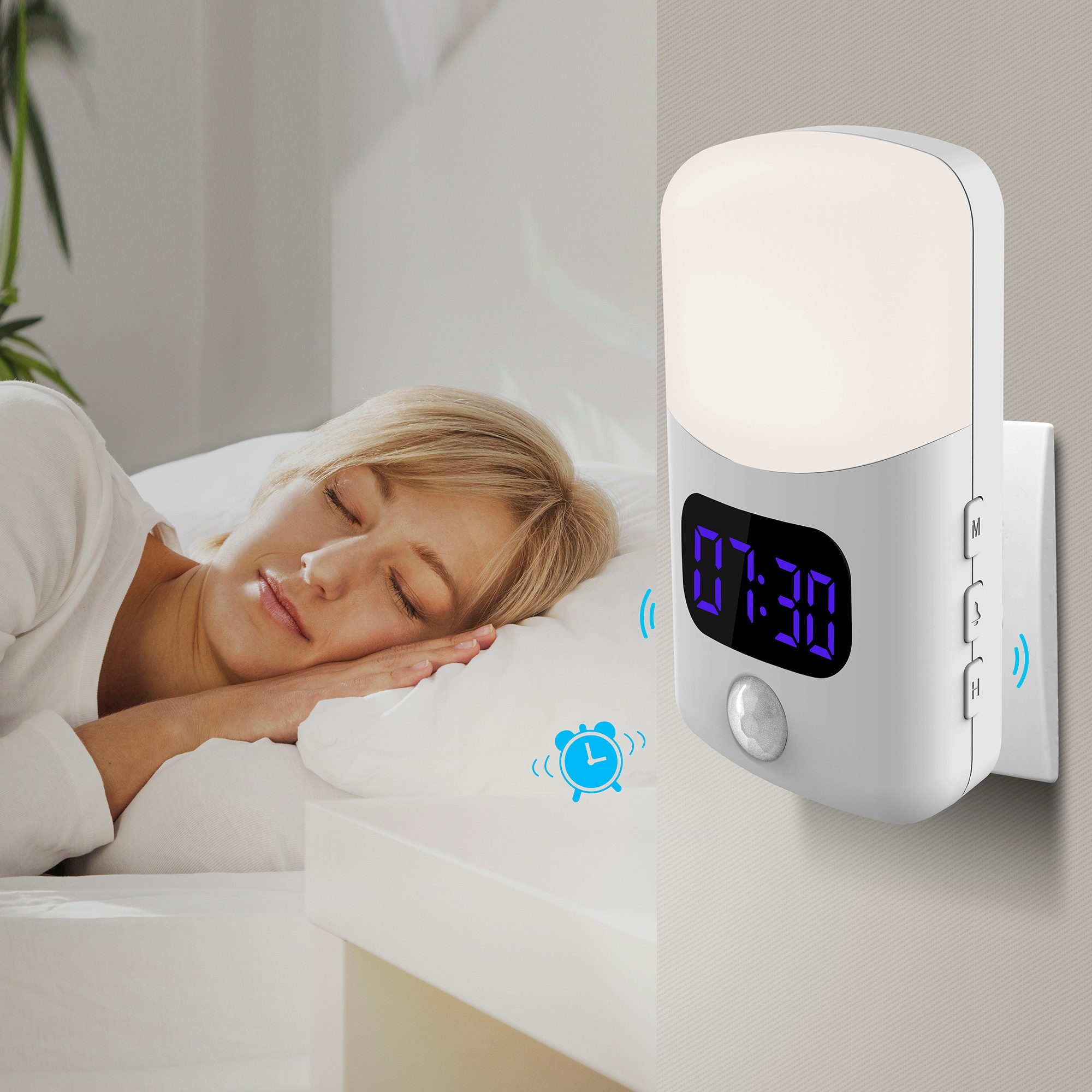 Northpoint LED Nachtlicht mit integriertem Wecker und Bewegungsmelder