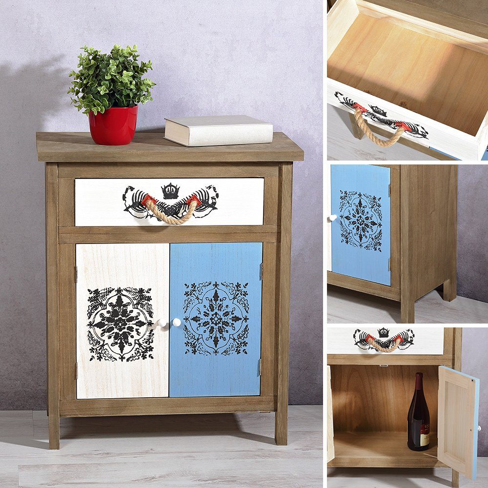 Mucola Kommode Sideboard Wandschrank Highboard Anrichte Regal Used Look (Stück, 1 St., Kommode), Paulownienholz