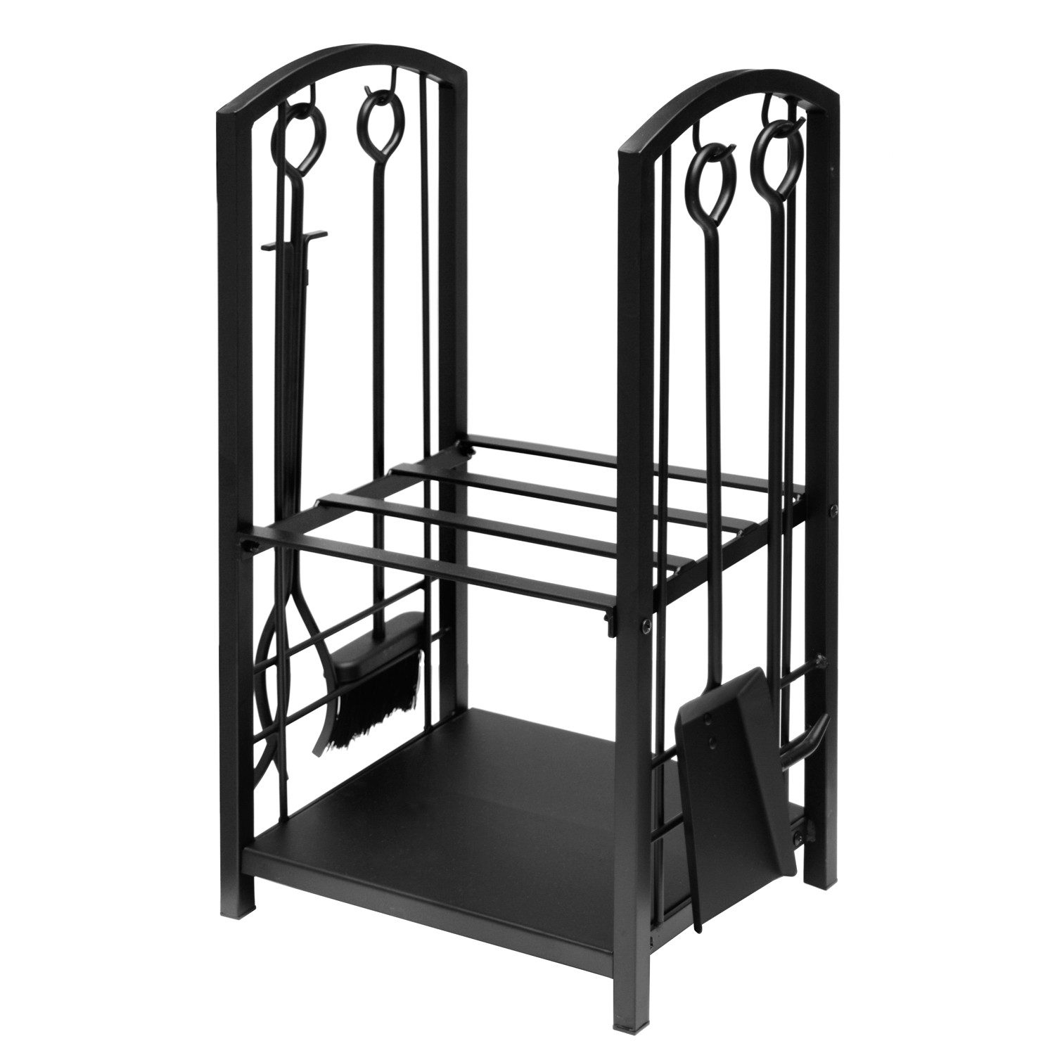Raik Kamingarnitur Raik Holzregal & Kaminbesteck Wilhelm, 4-teilig, schwarz, 74 cm