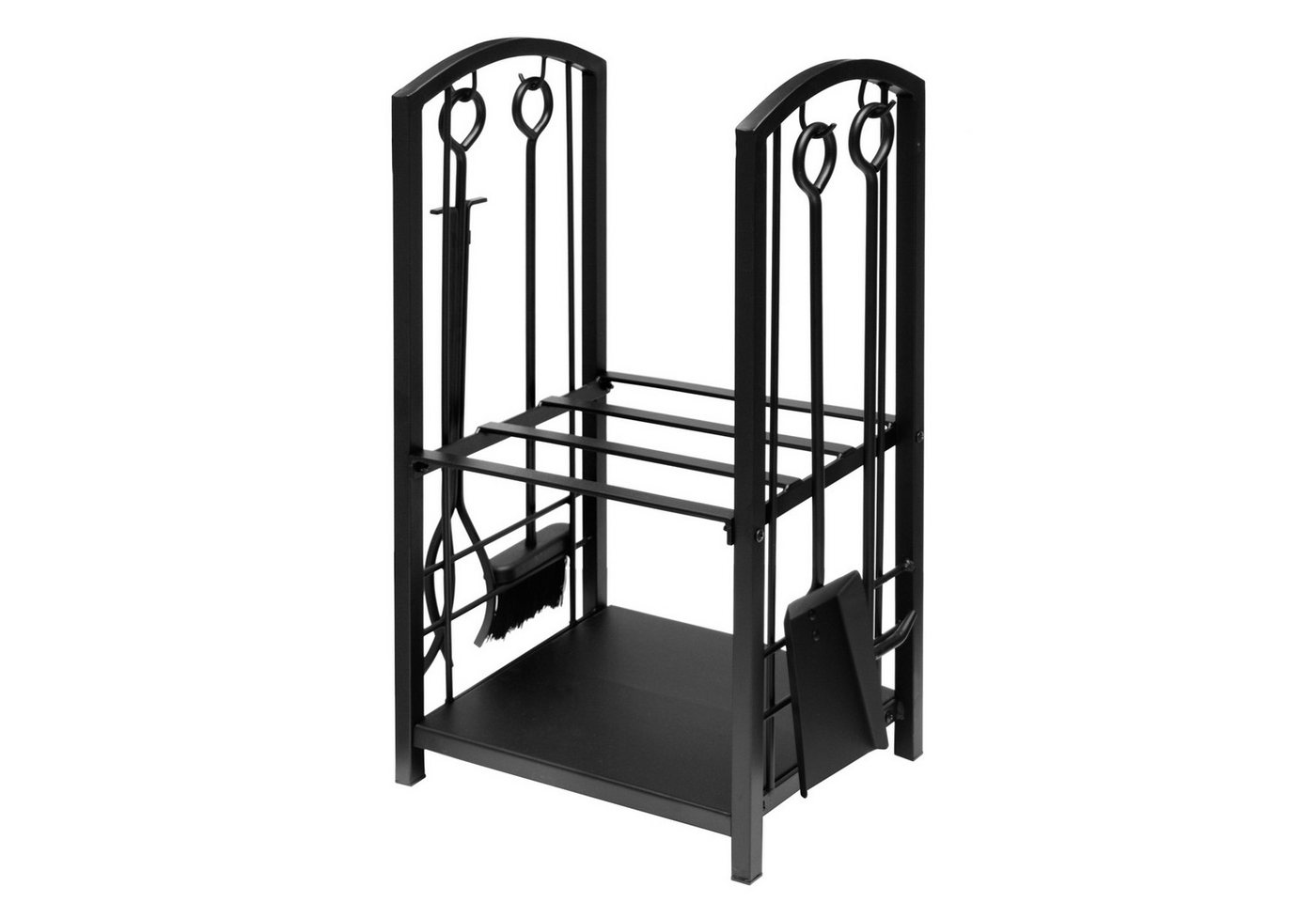 Raik Kamingarnitur Raik Holzregal & Kaminbesteck Wilhelm, 4-teilig, schwarz, 74 cm