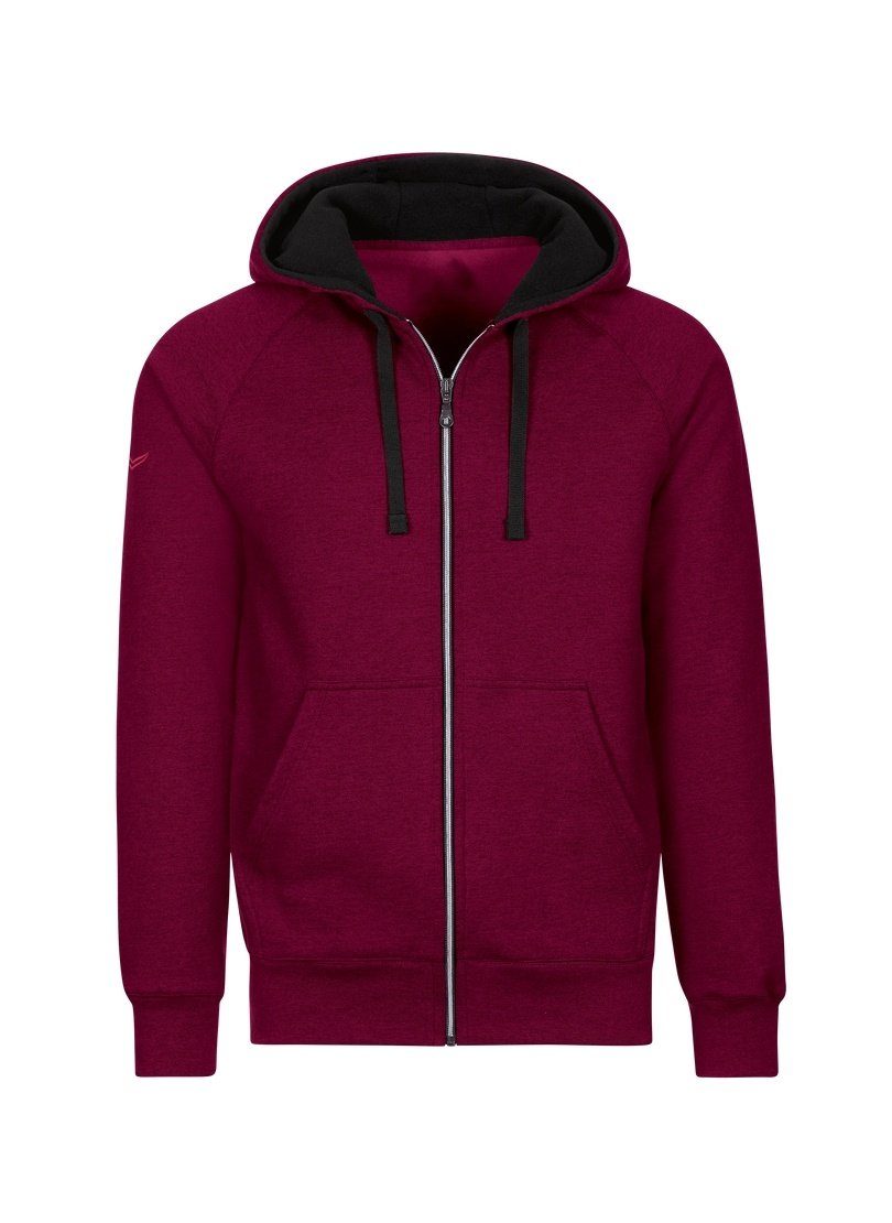 Sweatjacke chianti-melange TRIGEMA mit Trigema Kapuze Sweatjacke