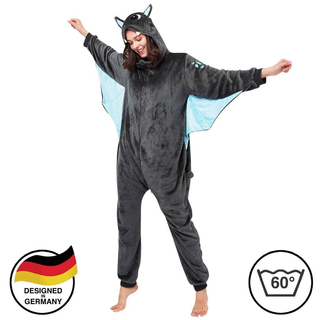 Corimori Partyanzug Erwachsenen Onesie Kostüm in den Größen 150-190cm, Jumpsuit, Pyjama, Fasching, Kigurumi, Tierkostüme, Drache "Spark"