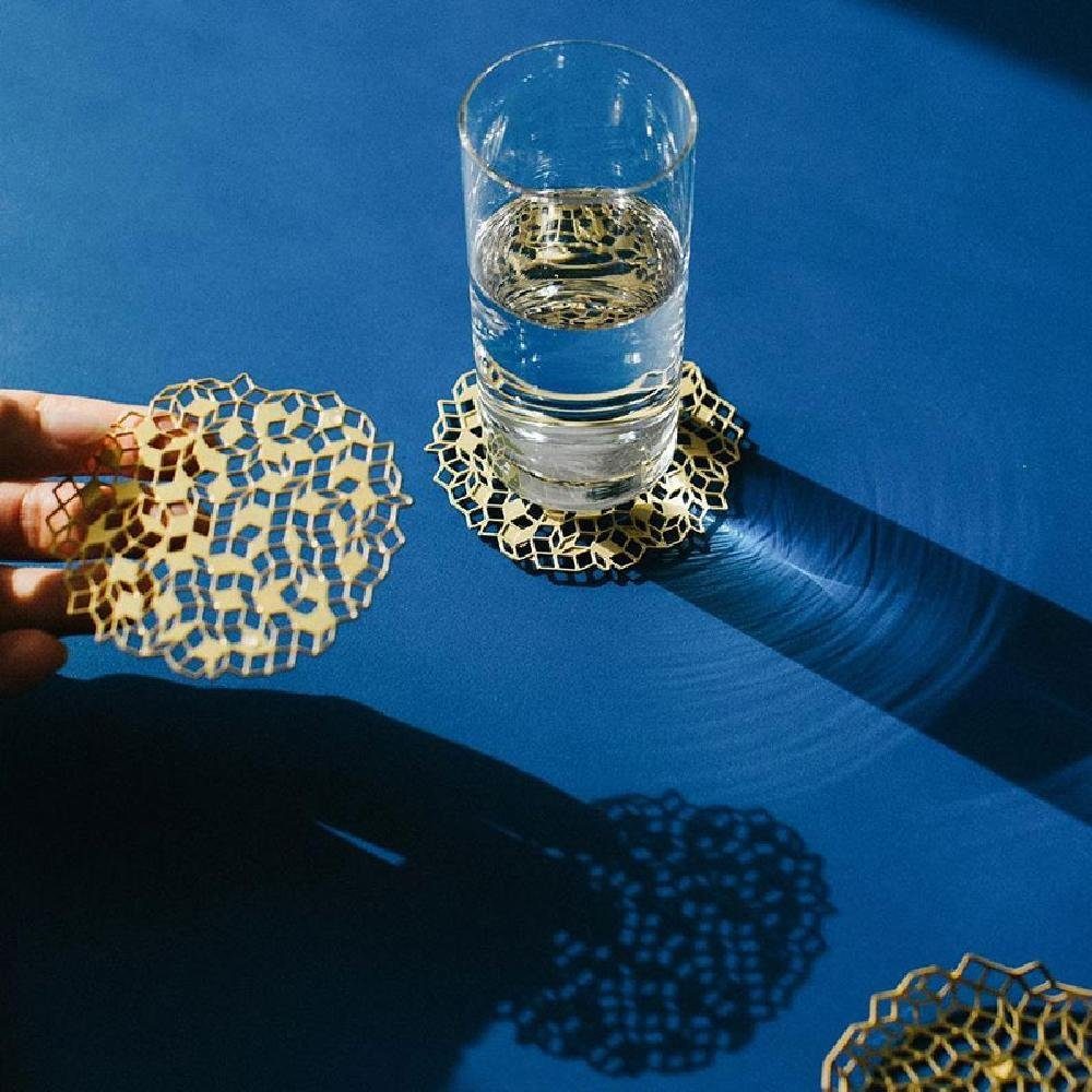 Fundamental Berlin Getränkeuntersetzer Glasuntersetzer Penrose Gold (2-teilig)