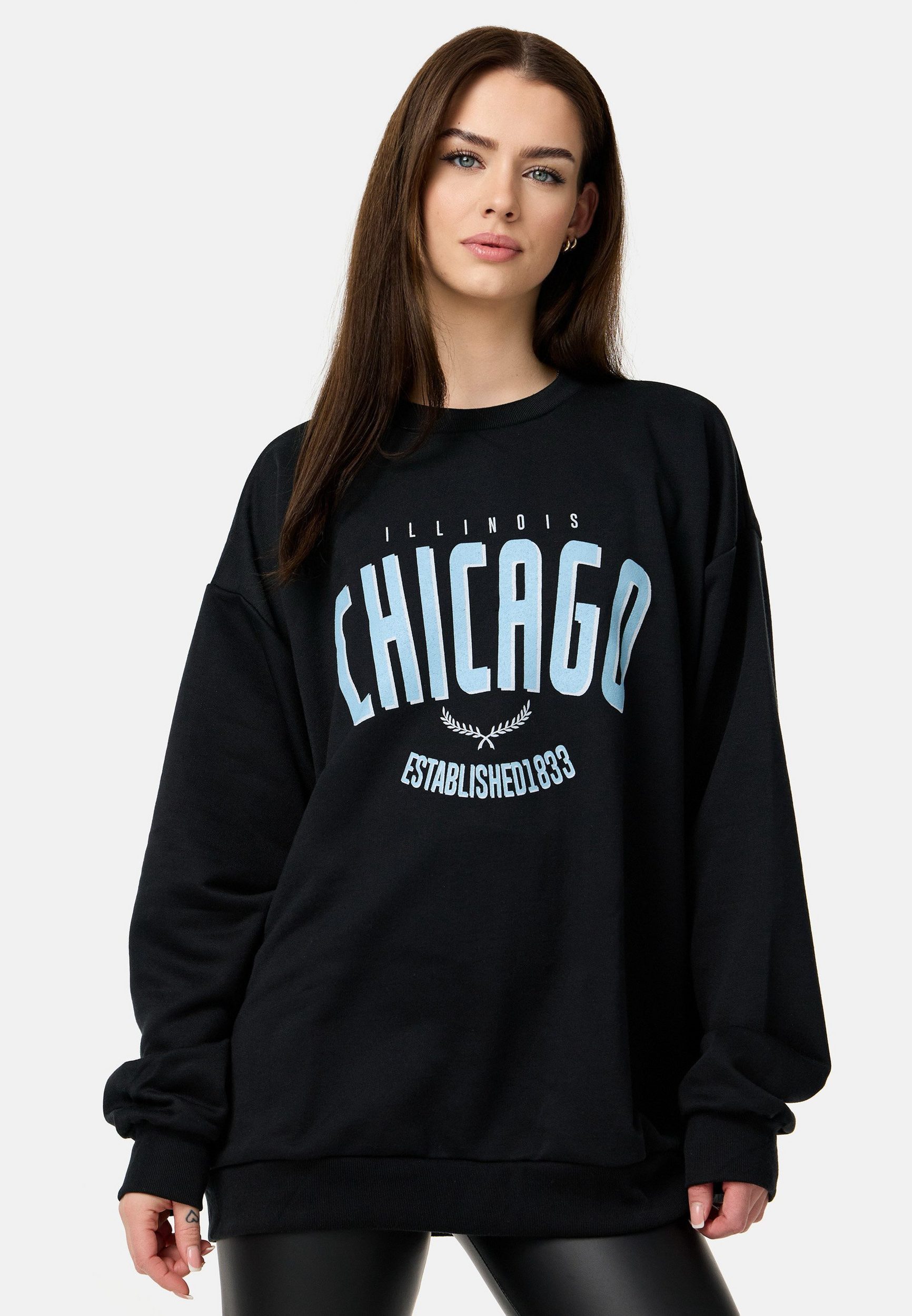 Sweatshirt Worldclassca Oversized Sweatshirt Sweater Shirt Bedruckt Langarmshirt