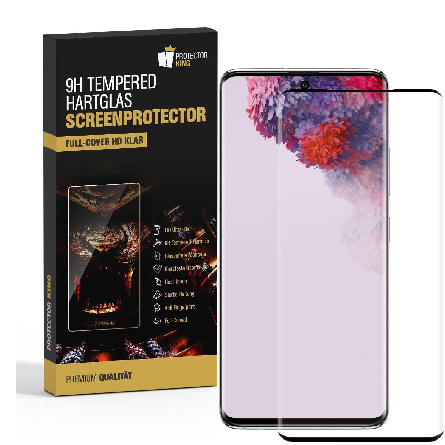 Schutzfolie 1x 9H Panzerglas für Samsung Galaxy S20 FULL CURVED Schutzfolie Schutz