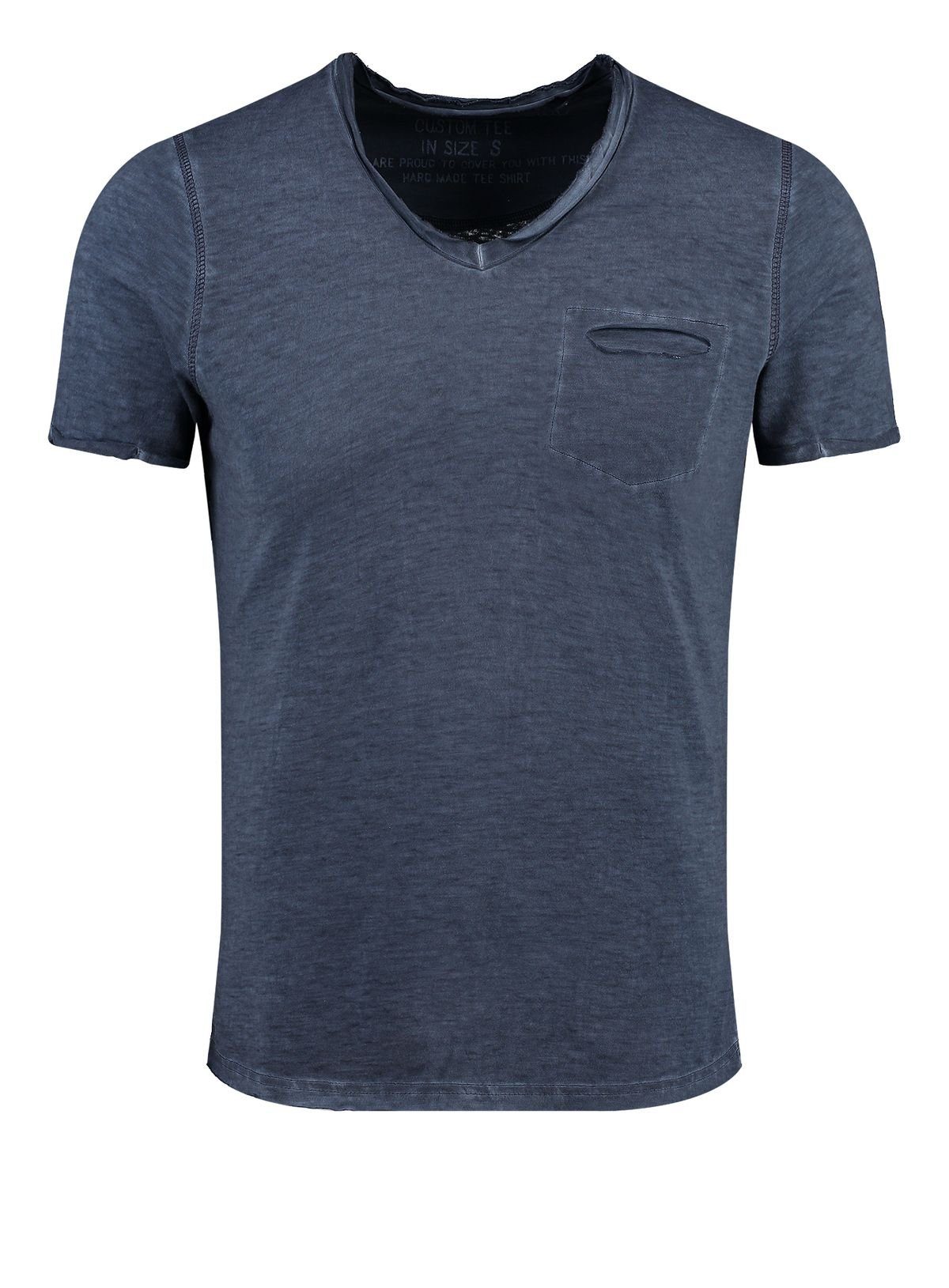 Key Largo T-Shirt Soda vintage Look uni Basic T00619 V-Ausschnitt unifarben günstig online kaufen