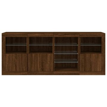 vidaXL Sideboard Sideboard mit LED-Leuchten Braun Eichen-Optik 164x37x67 cm (1 St)