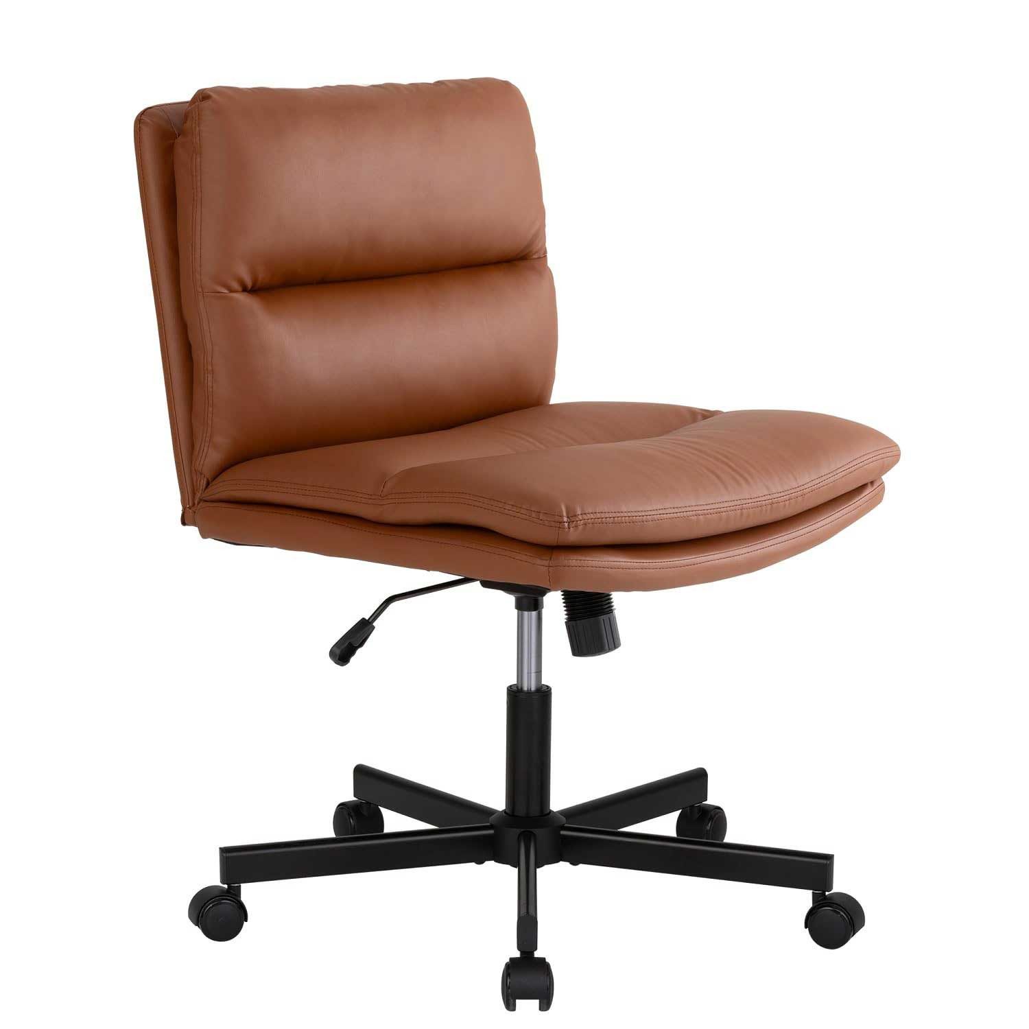 UEV Bürostuhl ohne Arm, Schneidersitz Schreibstuhl mit Rollen (Lesesessel m günstig online kaufen