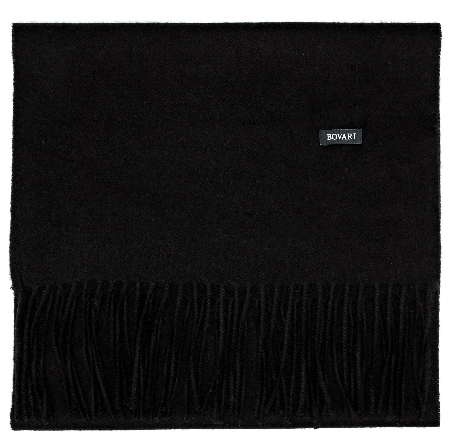 Bovari Kaschmirschal Kaschmir Schal Damen – 100% Kaschmir/Cashmere – Premium Qualität, 180 x 31 cm schwarz / black