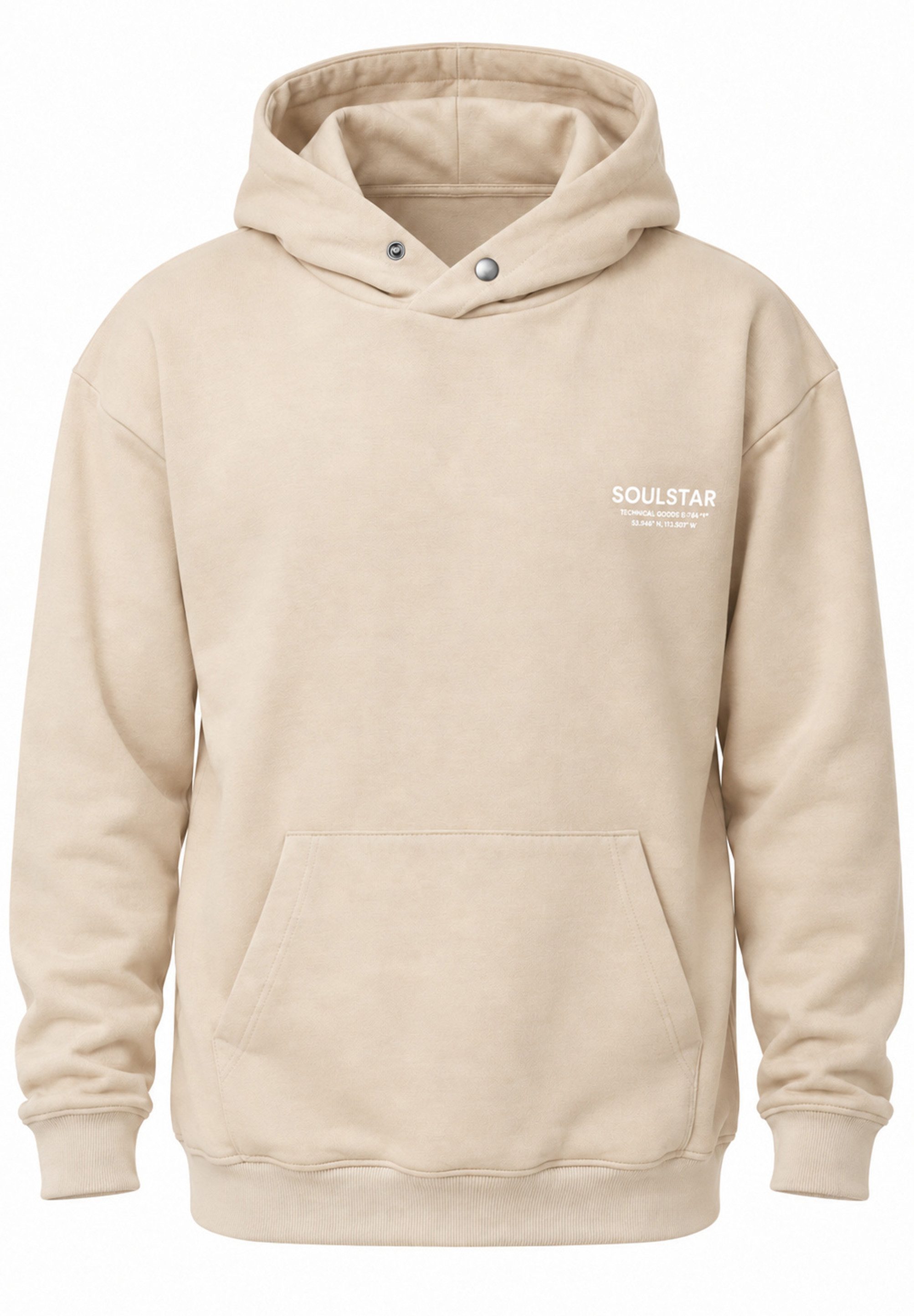 SOULSTAR Hoodie S2ANSAN Herren Oversize Kapuzenpullover mit Button Pullover Sweater
