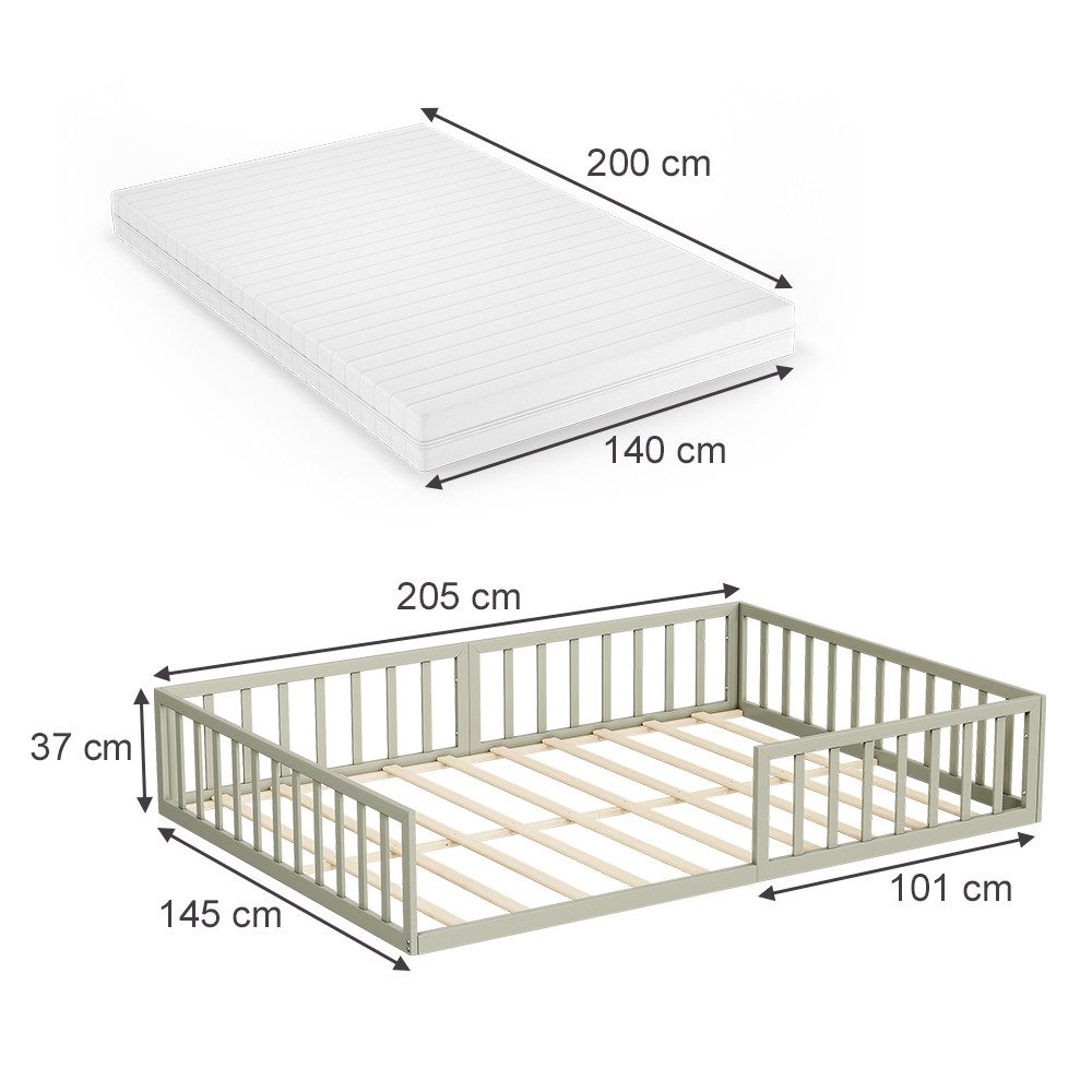VitaliSpa® Kinderbett Minno, Greige, 140x200 mit günstig online kaufen