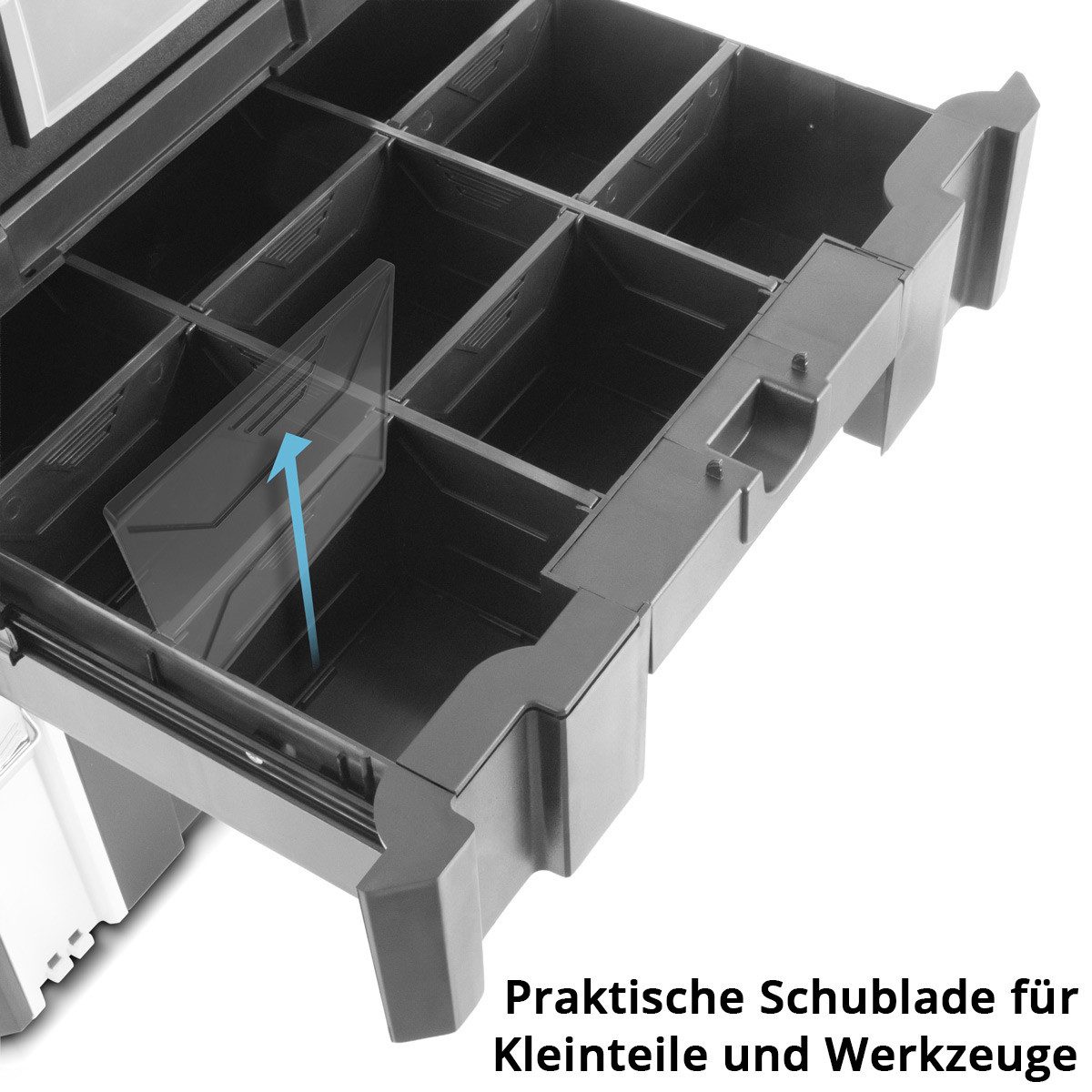 STAHLWERK Werkzeugkoffer Mobiles Toolbox Set mit 3 Werkzeugkoffern Rollbrett und Lenkrollen (Set, 3 Boxen) – Bild 4 von 5