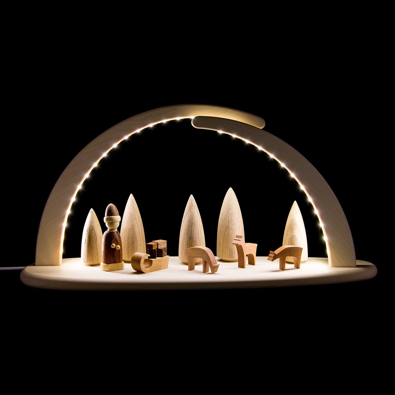 Seiffener Volkskunst Schwibbogen Weihnachtsmotiv (42x21cm) Leuchterbogen von Seiffener Volkskunst