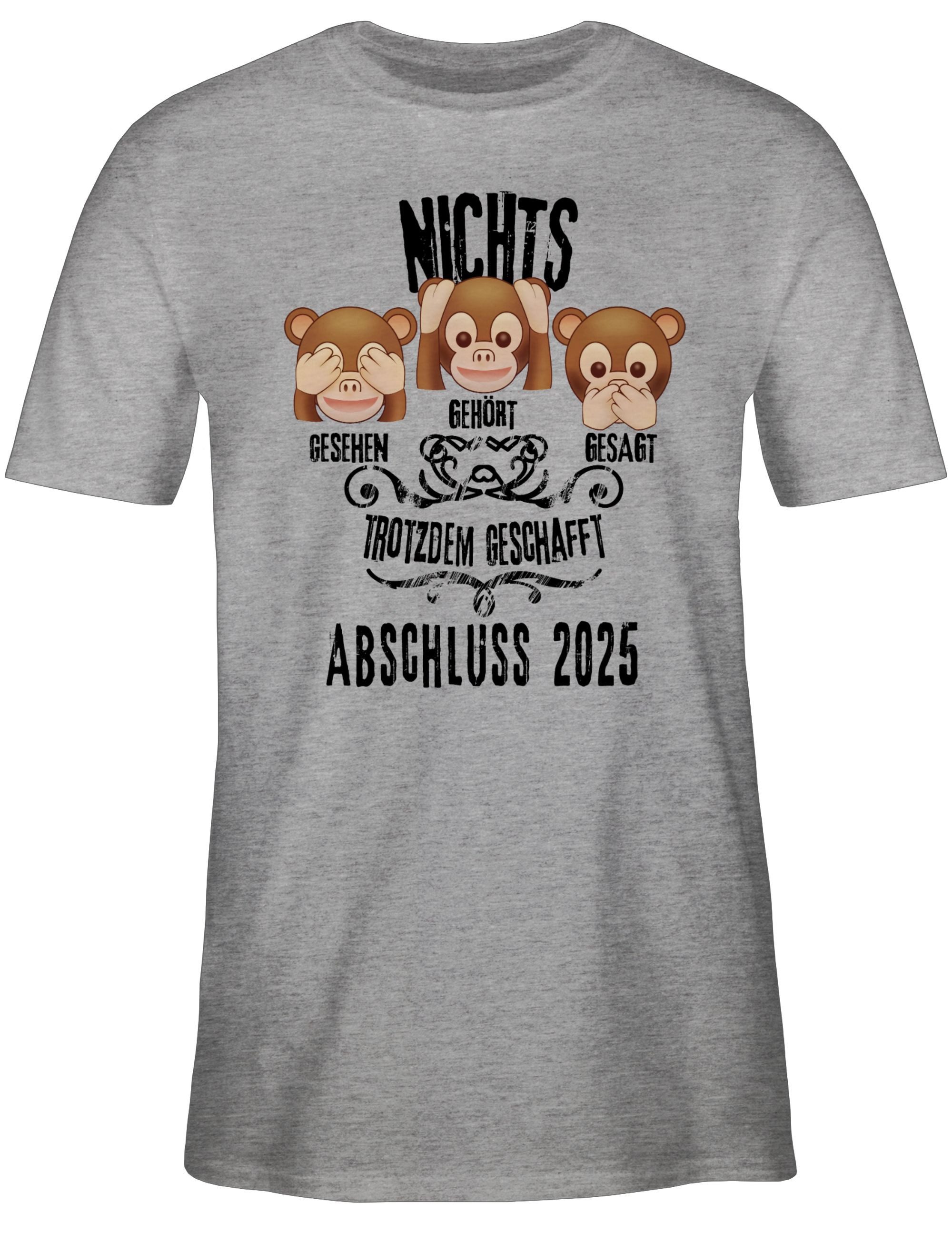 Shirtracer T-Shirt 3 Affen ABSCHLUSS 2025 Abitur & Abschluss 2025 Geschenk