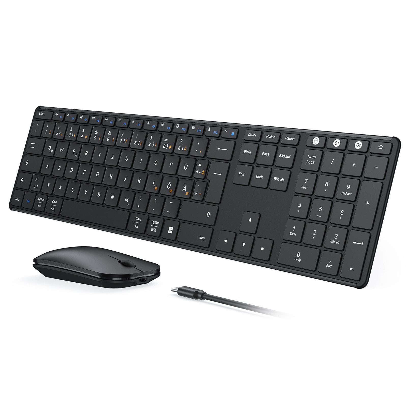 JP-064-3 Bluetooth & USB Funk Tastatur- und Maus-Set