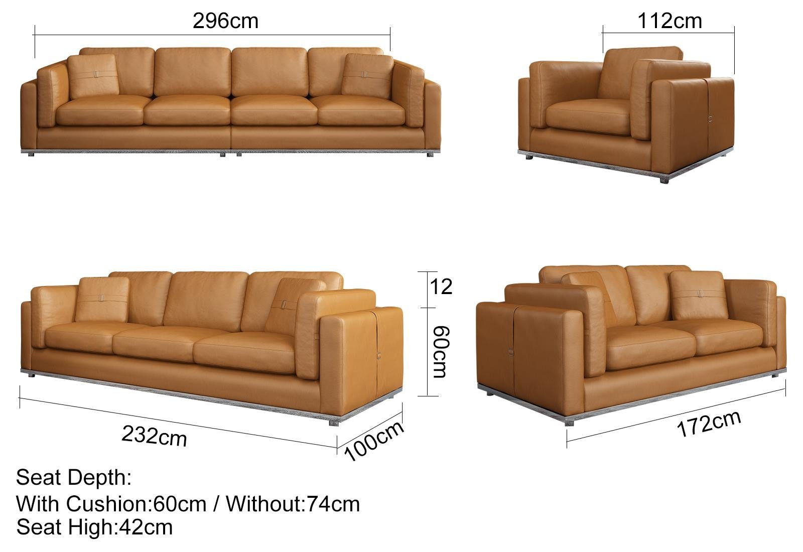 Weiß Garnitur Ledersofa Set 1 JVmoebel Polstersofa Sitzer 3 2 Sofagarnitur Wohnzimmer-Set, Couch