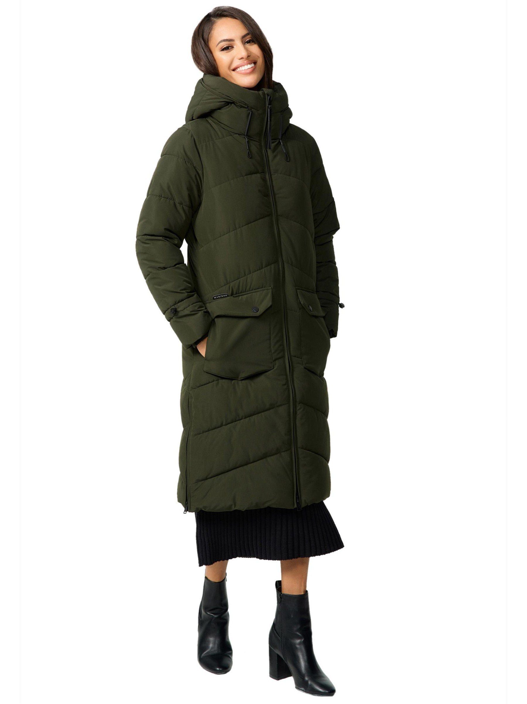 Marikoo Winterjacke Tomomii XVI warmer Winter Stepp Mantel mit Kapuze