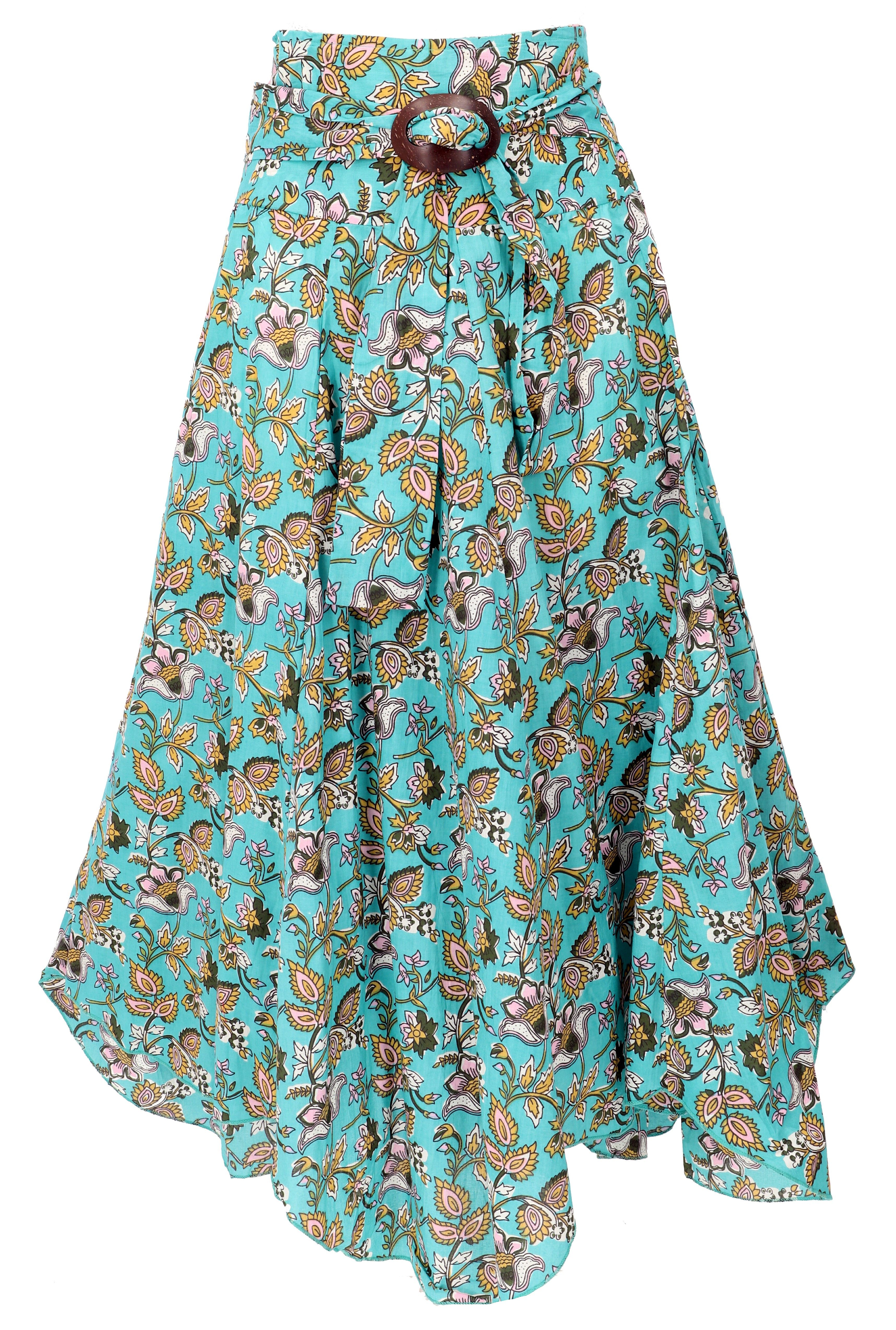 Guru-Shop Minirock Rock Boho chic mit Kokosschnalle, leichter.. alternative Bekleidung