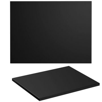 Lomadox Badmöbel-Set ADELAIDE-56-BLACK, (Spar-Set, 4-St), mit marmoriertem Waschbecken matt schwarz gerillt 160/200/46,5 cm