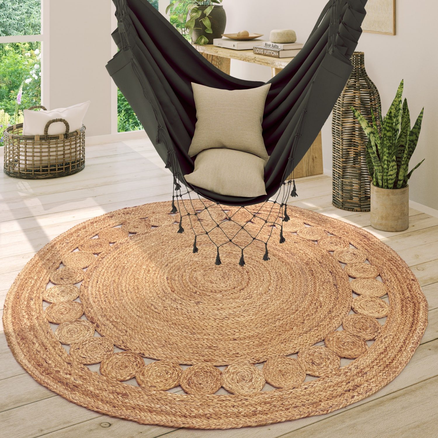 KADIMA DESIGN Teppich Boho wendbar 100% Jute schmutzabweisend Jute Teppich, günstig online kaufen