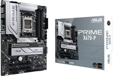 Asus PRIME X670-P Mainboard, ATX, PCIe 5.0, 3x M.2, DDR5-Speicher, USB 3.2 Gen 2x2 Typ-C