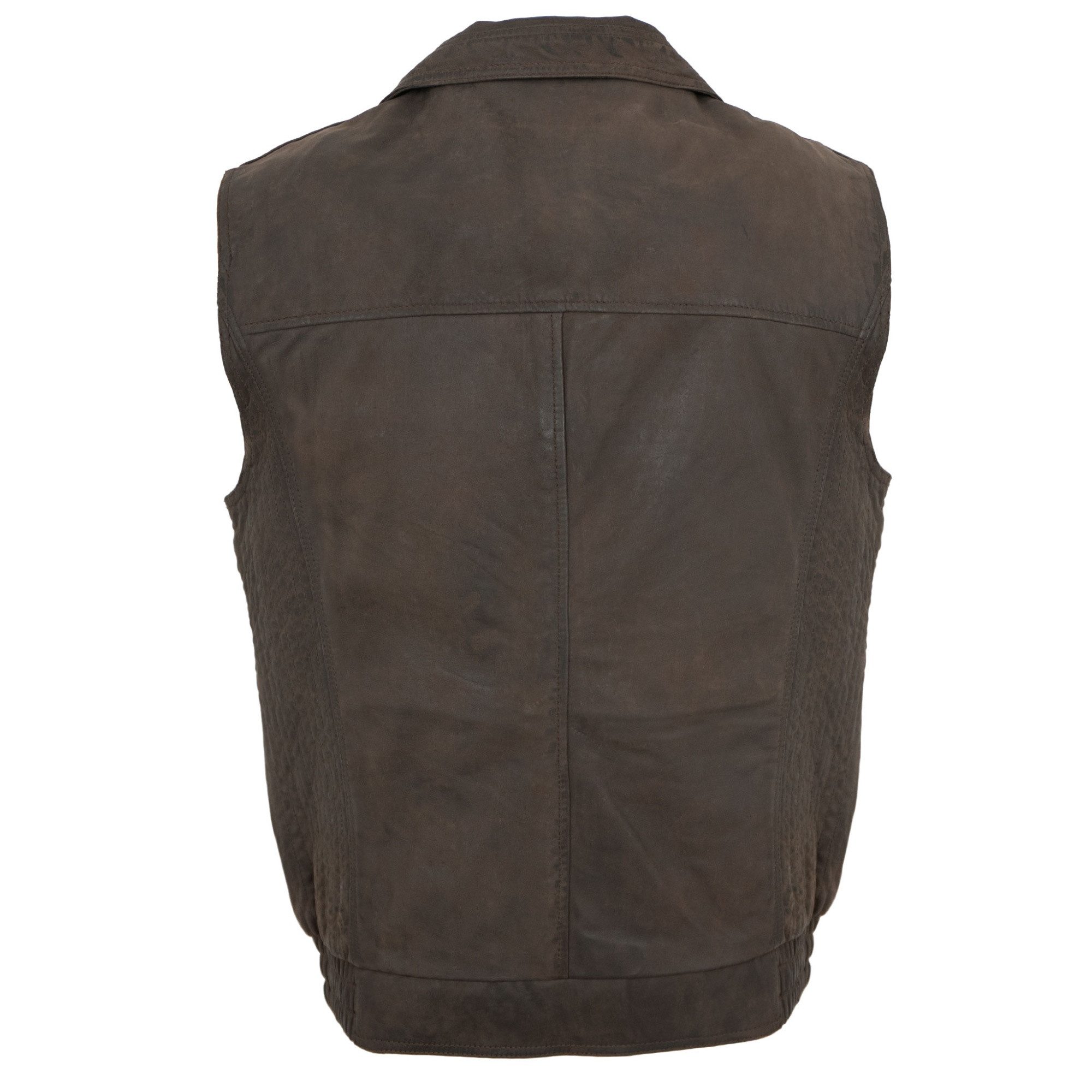 Maddox Lederweste Fletcher Maddox - Herren Lederweste Lammnubuk braun antik