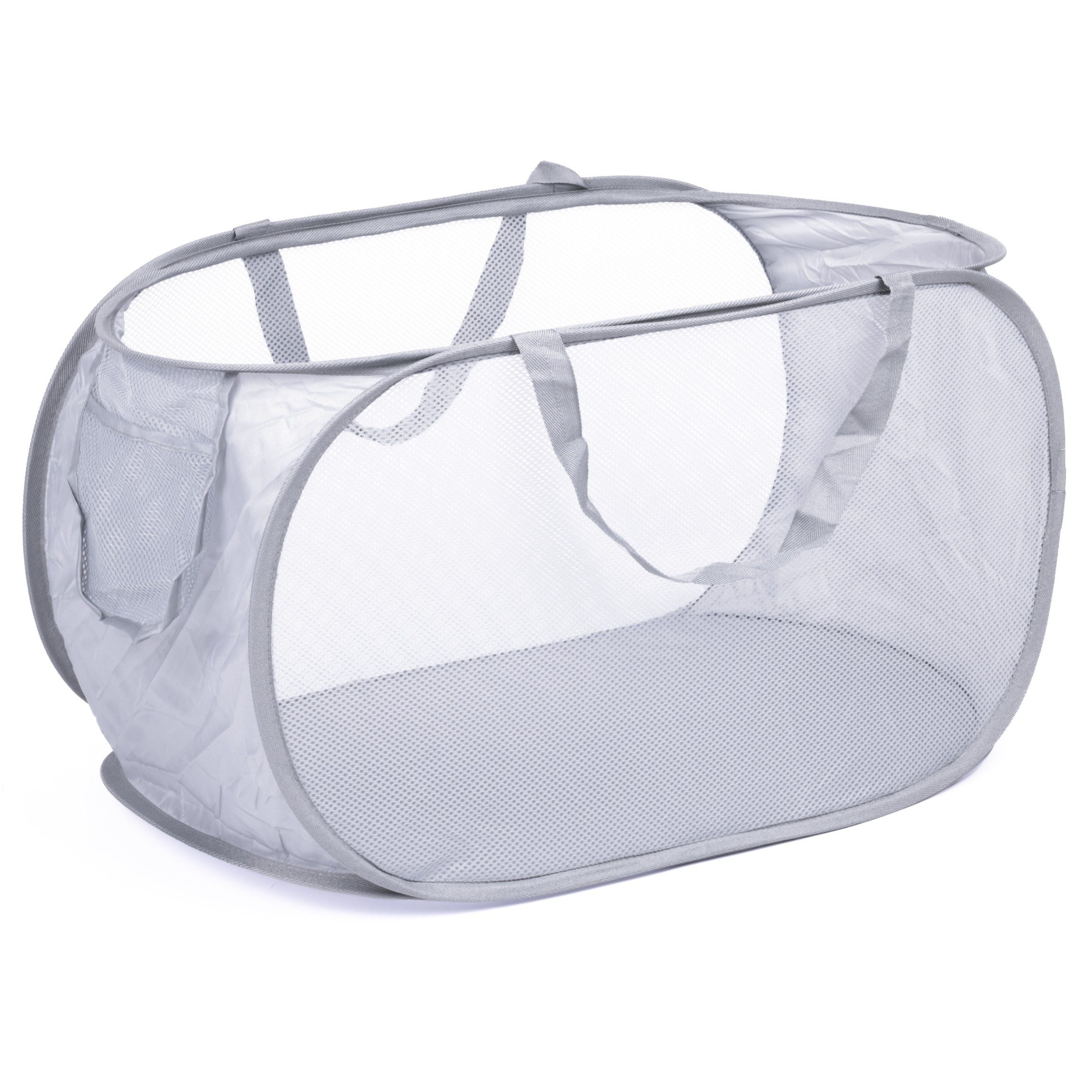 KomfortHome Wäschekorb Wäschekorb Faltbarer Wäschekorb Pop-Up Netz Grau mit günstig online kaufen