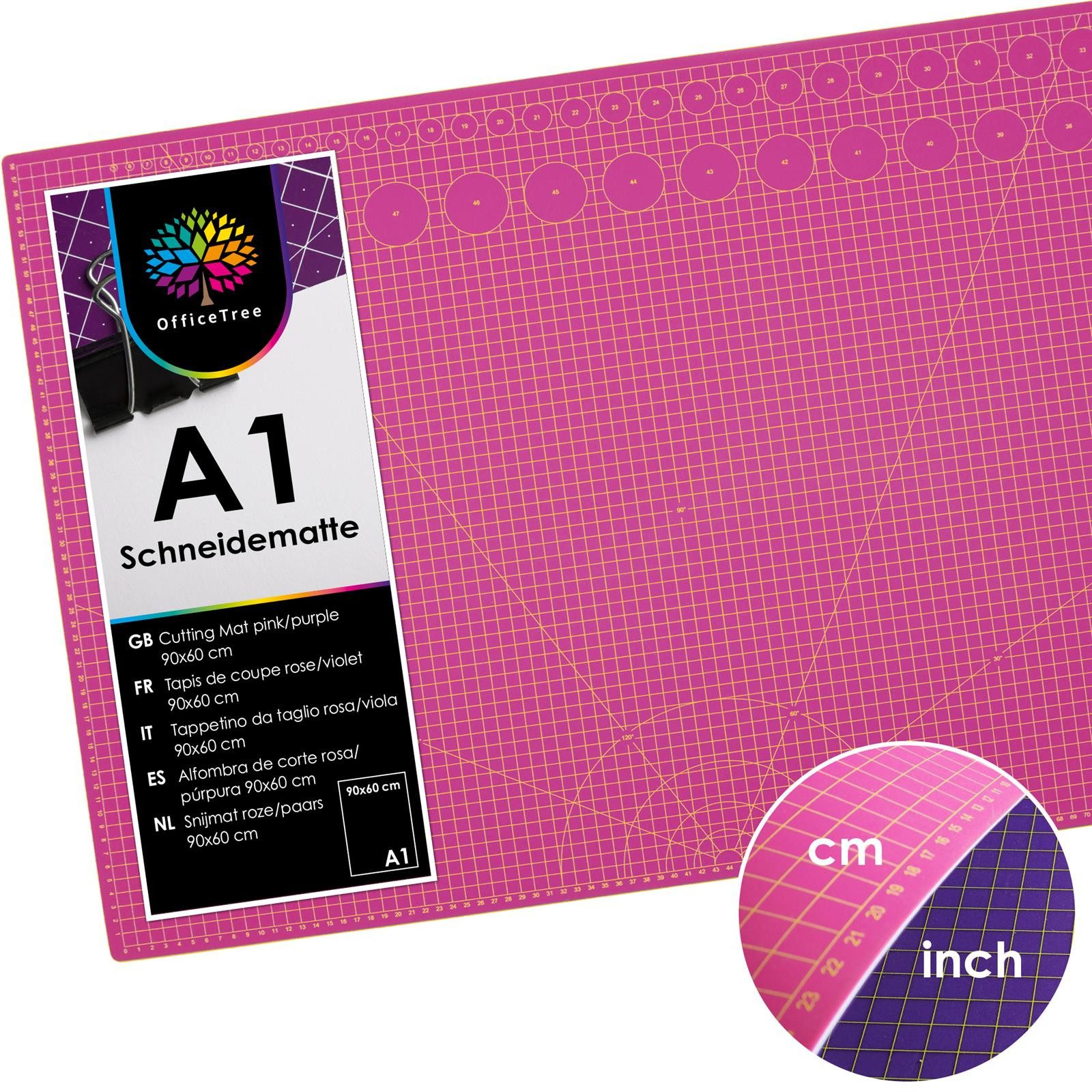 OfficeTree Schneideunterlage Schneidematte pink/lila - 90x60 cm (A1)