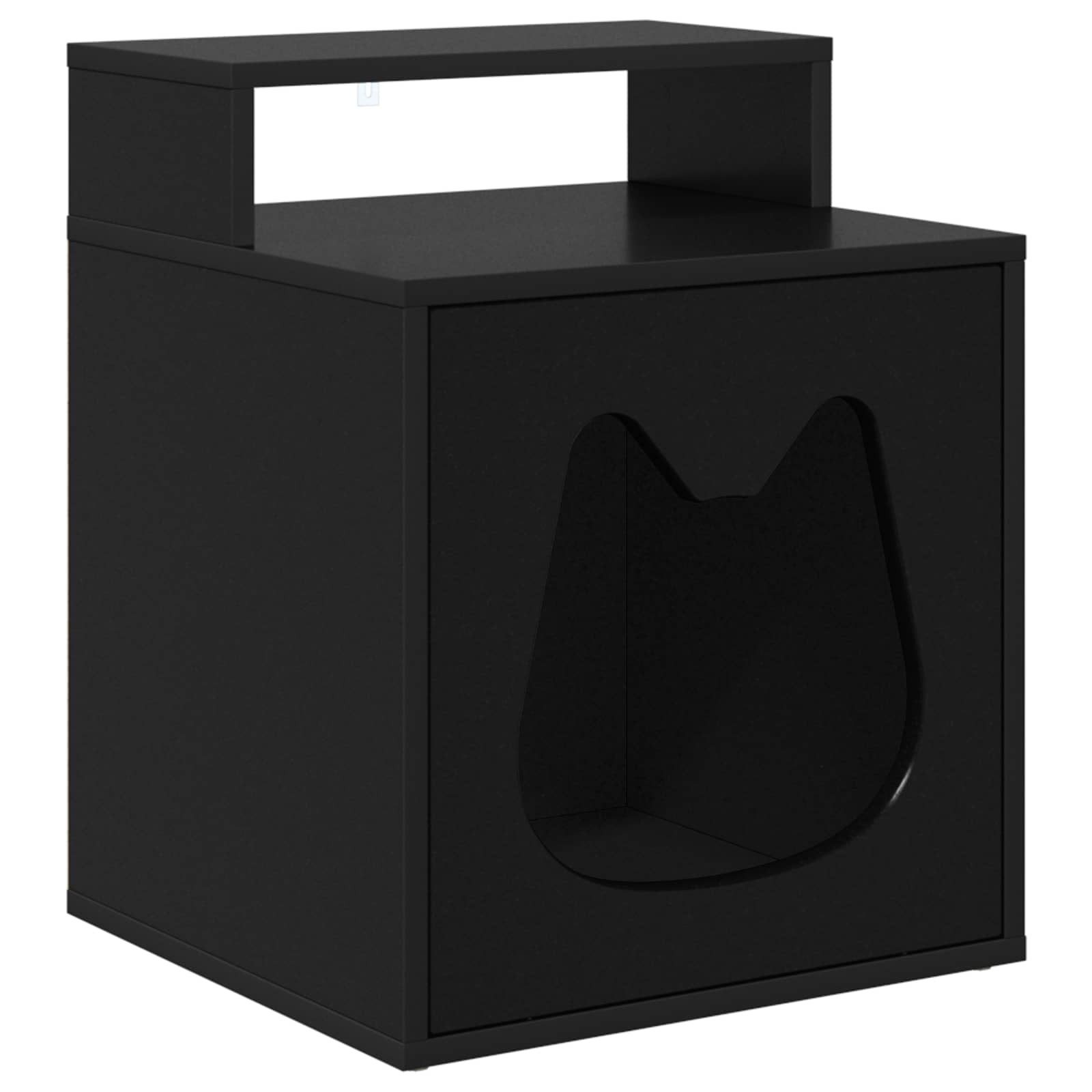 vidaXL Katzenhaus, Katzenhaus Schwarz 42,5 x 40 x 53,5 cm Holzwerkstoff