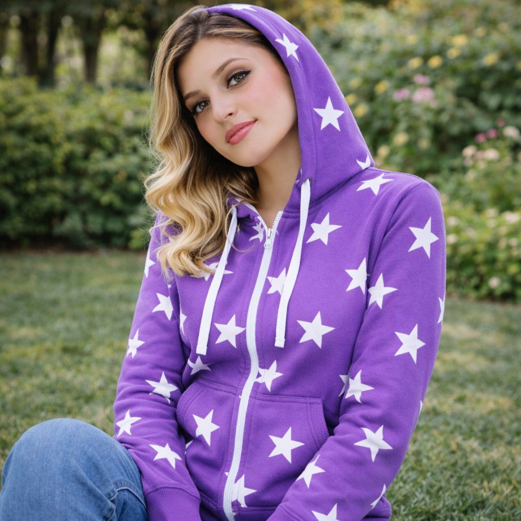 NexGenOutfits Hoodie Damen Fleece Pulli Kapuzenpullover Sweatjacke mit Reißverschluss