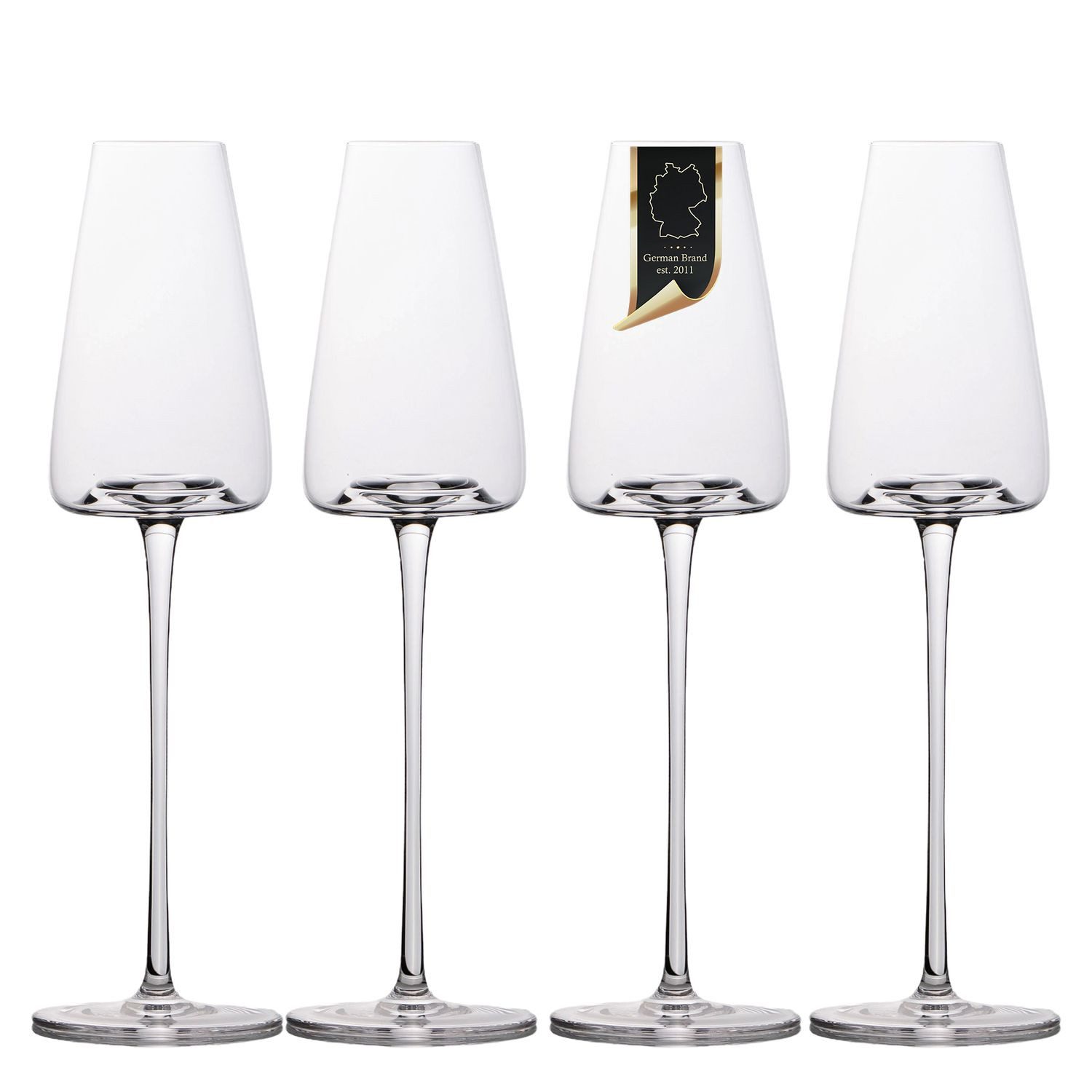 Intirilife Sektglas, Glas, Champagner Sekt Glas Set 220 ml Prosecco Spülmaschinenfest (4-tlg)