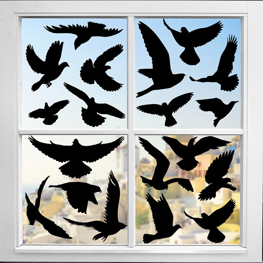9 Fensterbild NUODWELL Vogel-Fensteraufkleber mit Anti-Bump-Fensteraufklebern Satz