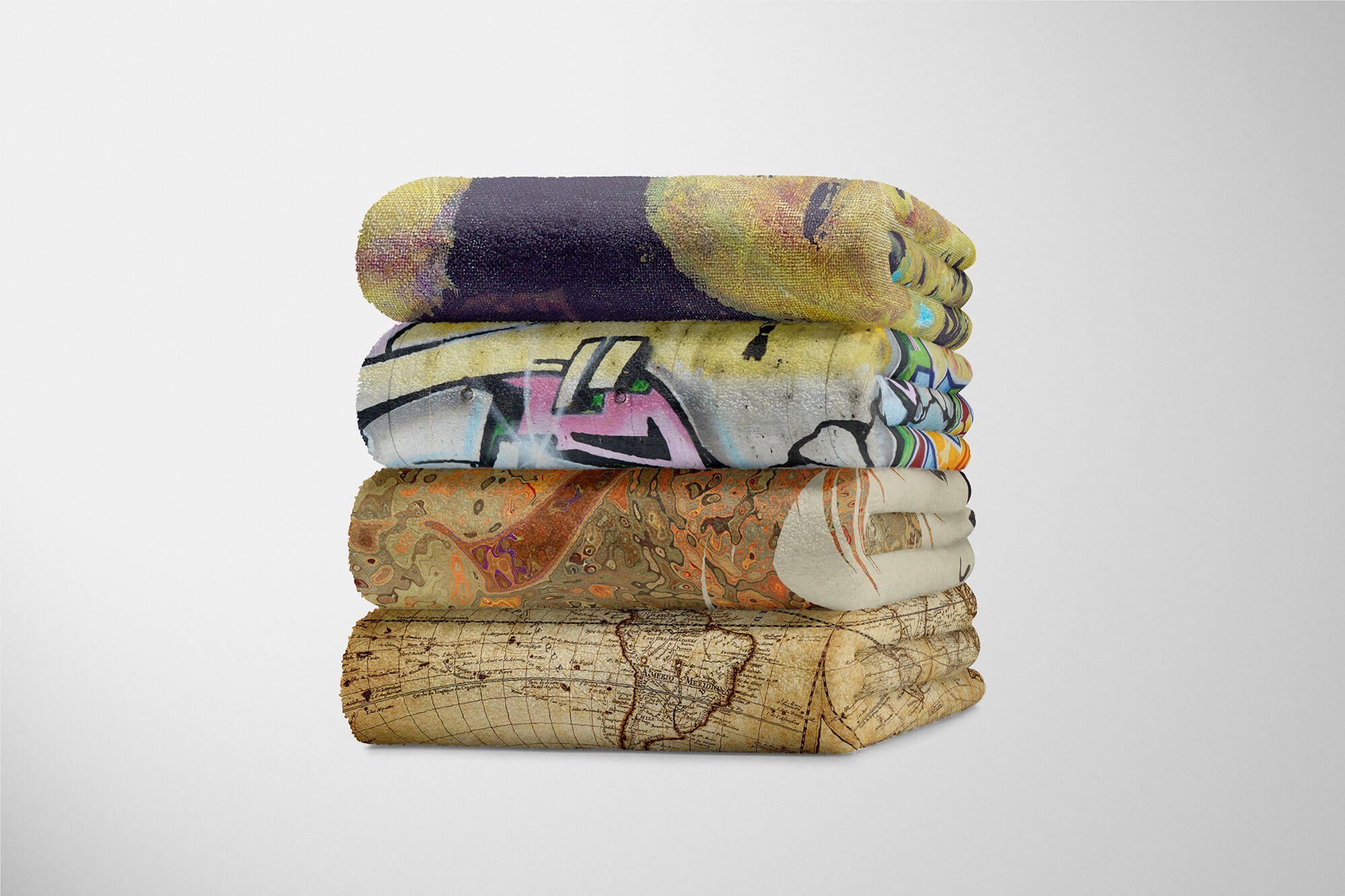 Kunstvoll Handtuch Handtuch mit Art Kuscheldecke Handtücher (1-St), Sinus Baumwolle-Polyester-Mix Strandhandtuch Saunatuch Fotomotiv F, schöne