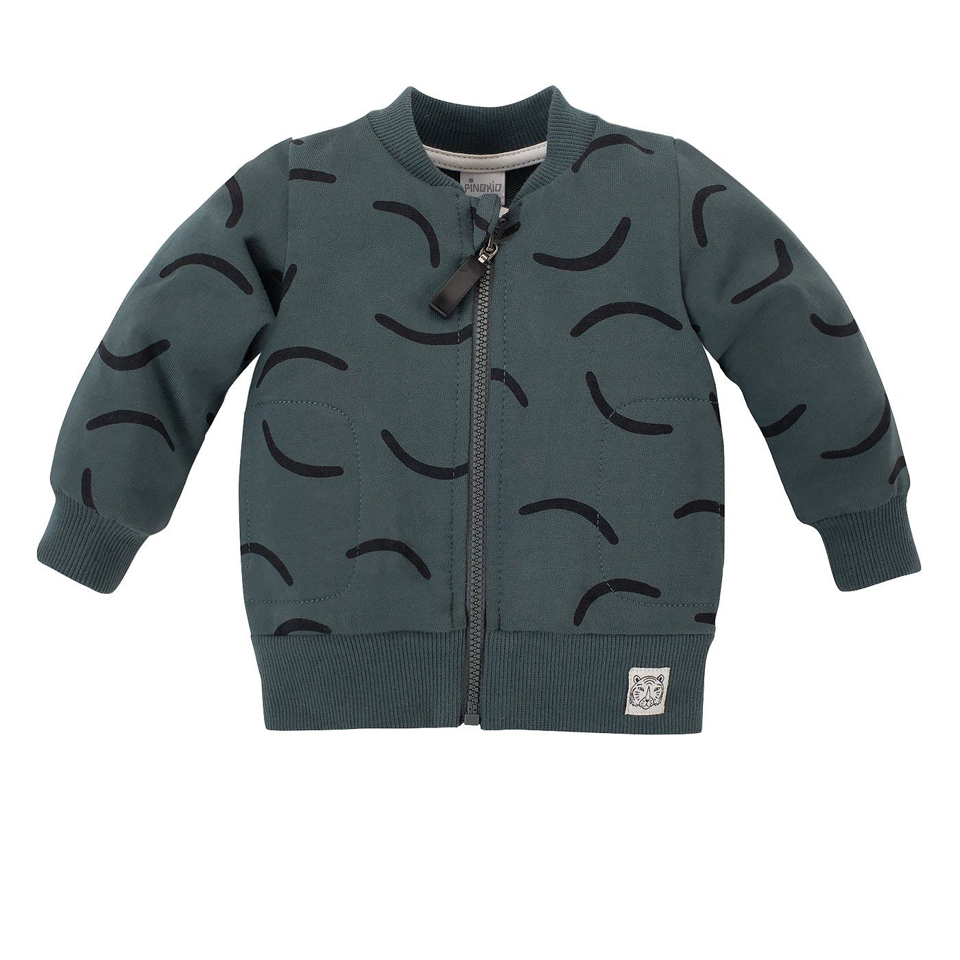 PINOKIO Sweatjacke Tiger Sweatjacke Oberteil langarm, Babys & Kinder (1-tlg) Tigerstreifen, sportlich, Rippbündchen, Reißverschluss mit Kinnschutz