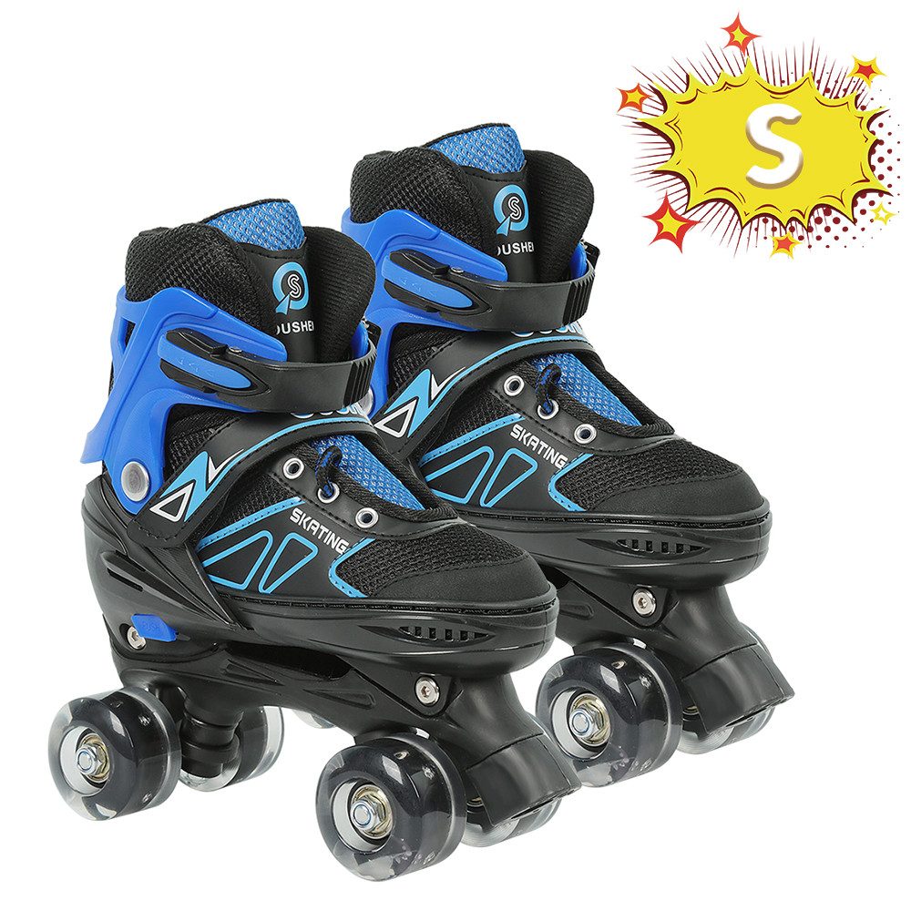 JEOBEST Ролики Verstellbare Ролики für Kinder, Atmungsaktiv Quad Ролики, Für Mädchen und Jungen, Weihnachts Geschenke, Größen 27-37